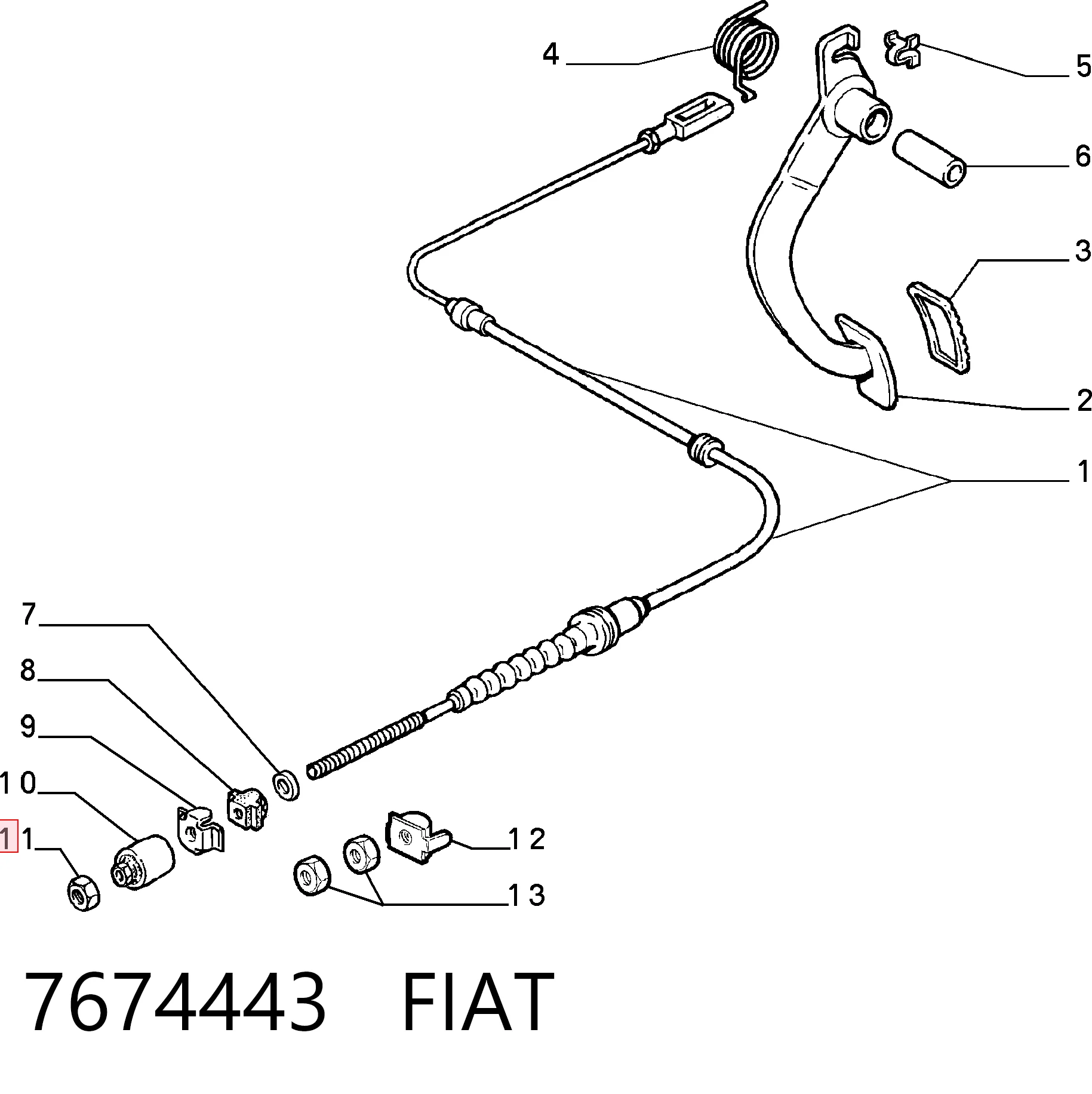 Тросик зчеплення Fiat Tipo 