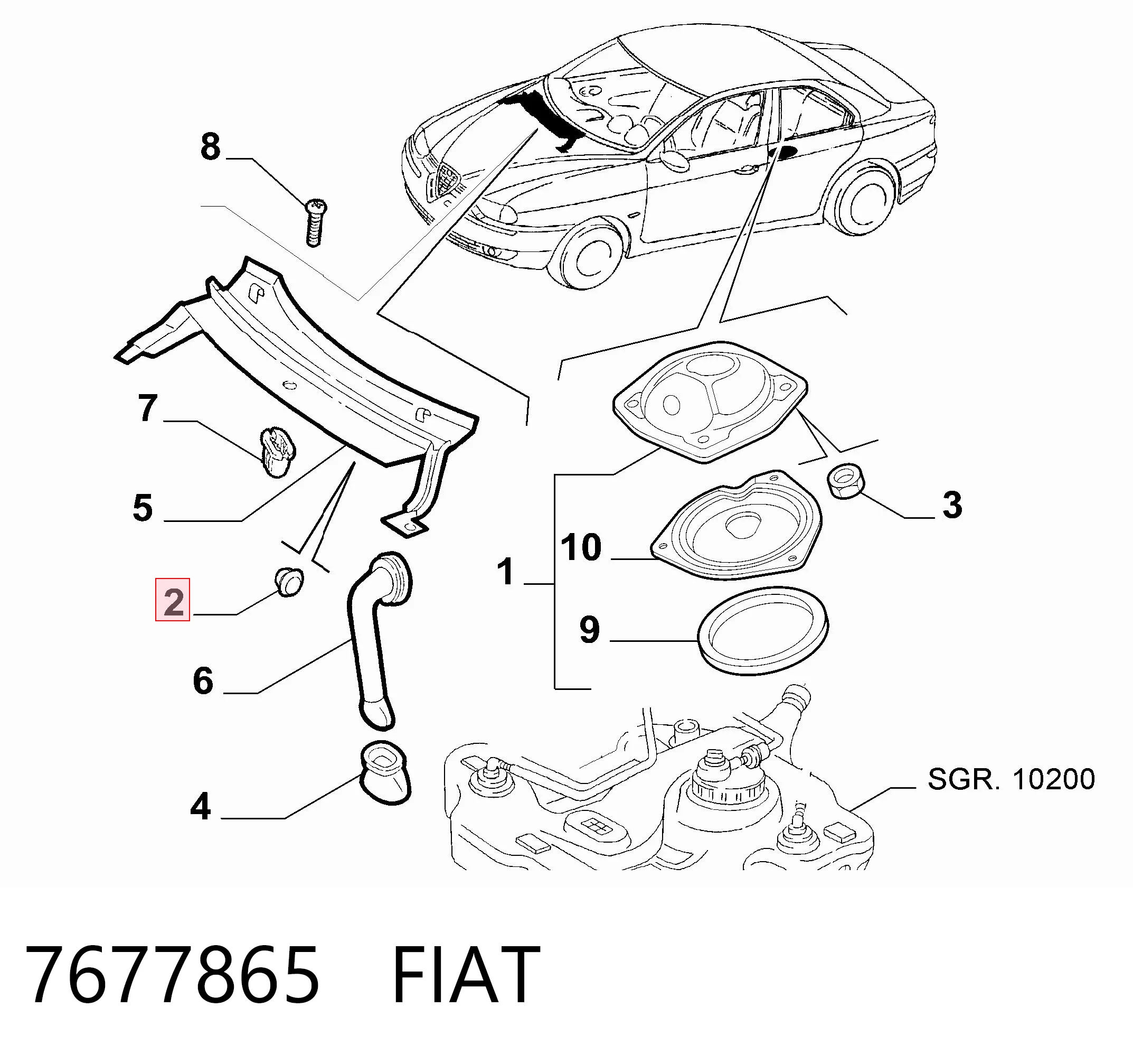 7677865 Fiat/Alfa/Lancia Пістон (кліп) кріплення обшивки дверей