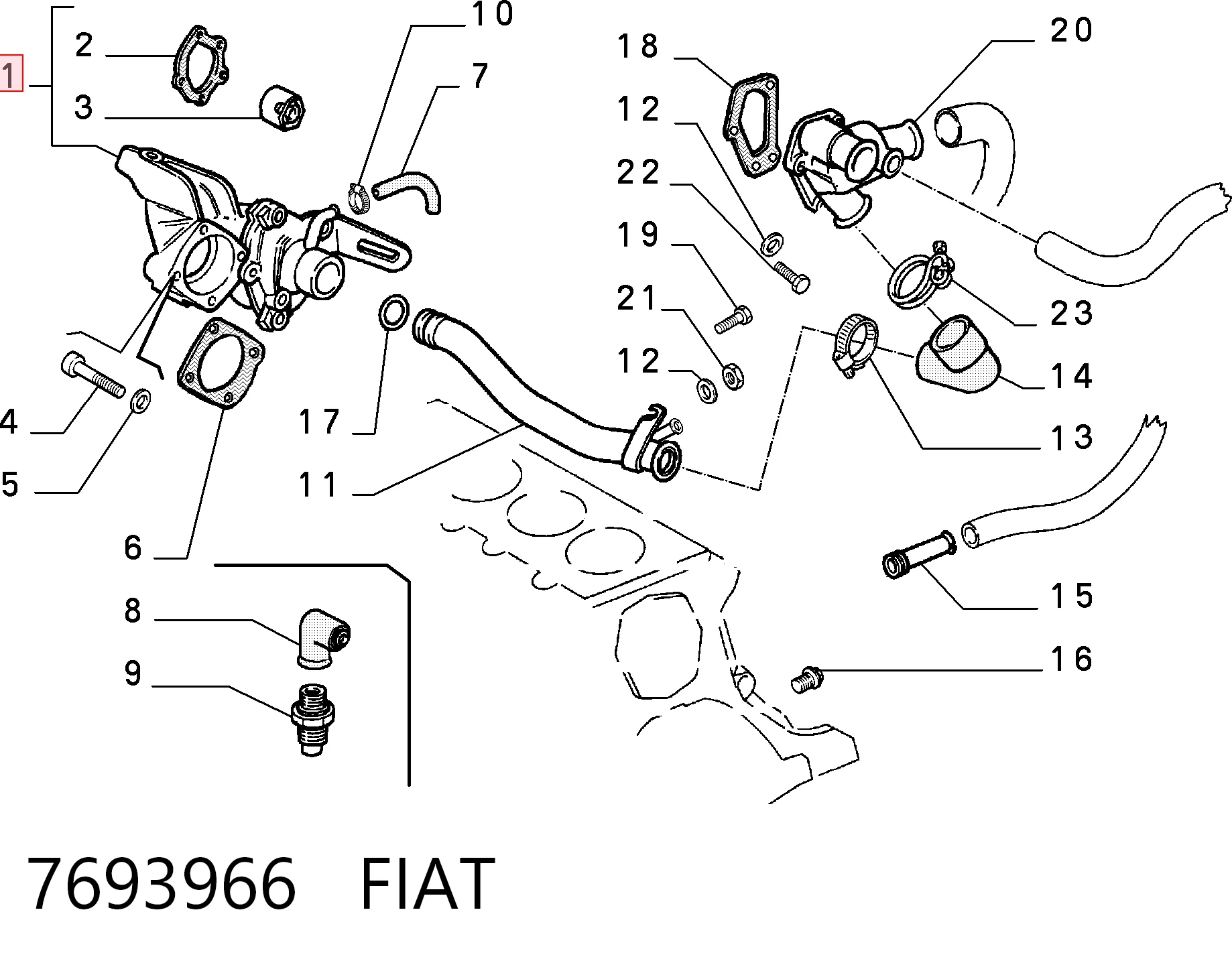 Купити Помпа Fiat Fiorino  146 Uno