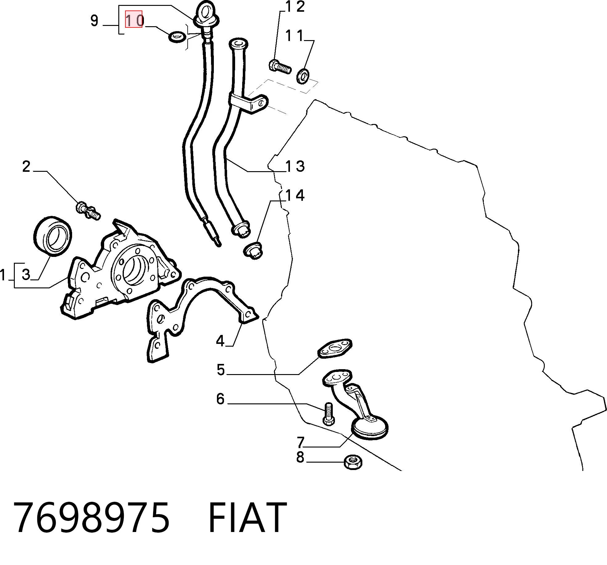 7698975 Fiat/Alfa/Lancia Ліва опора двигуна