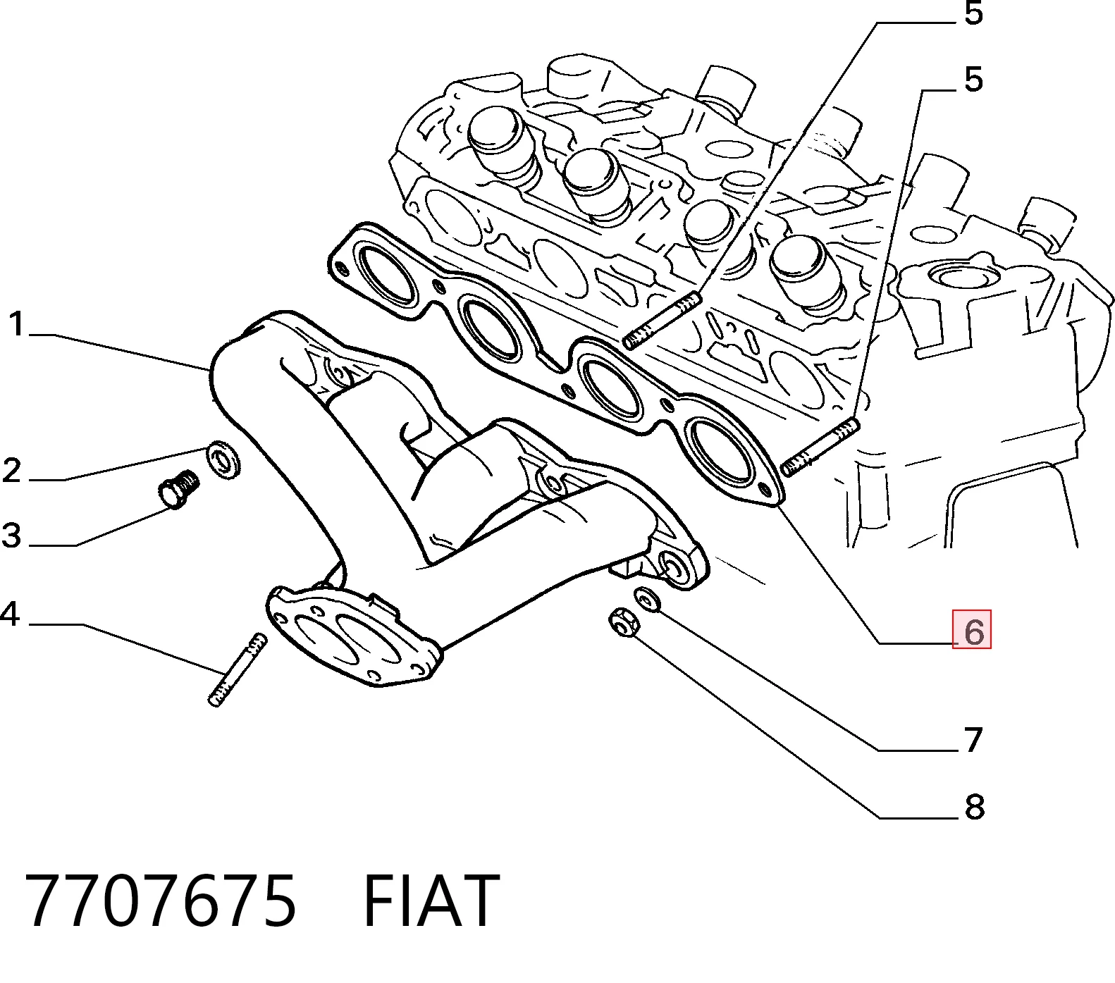 Прокладка колектора на Fiat Tempra  159