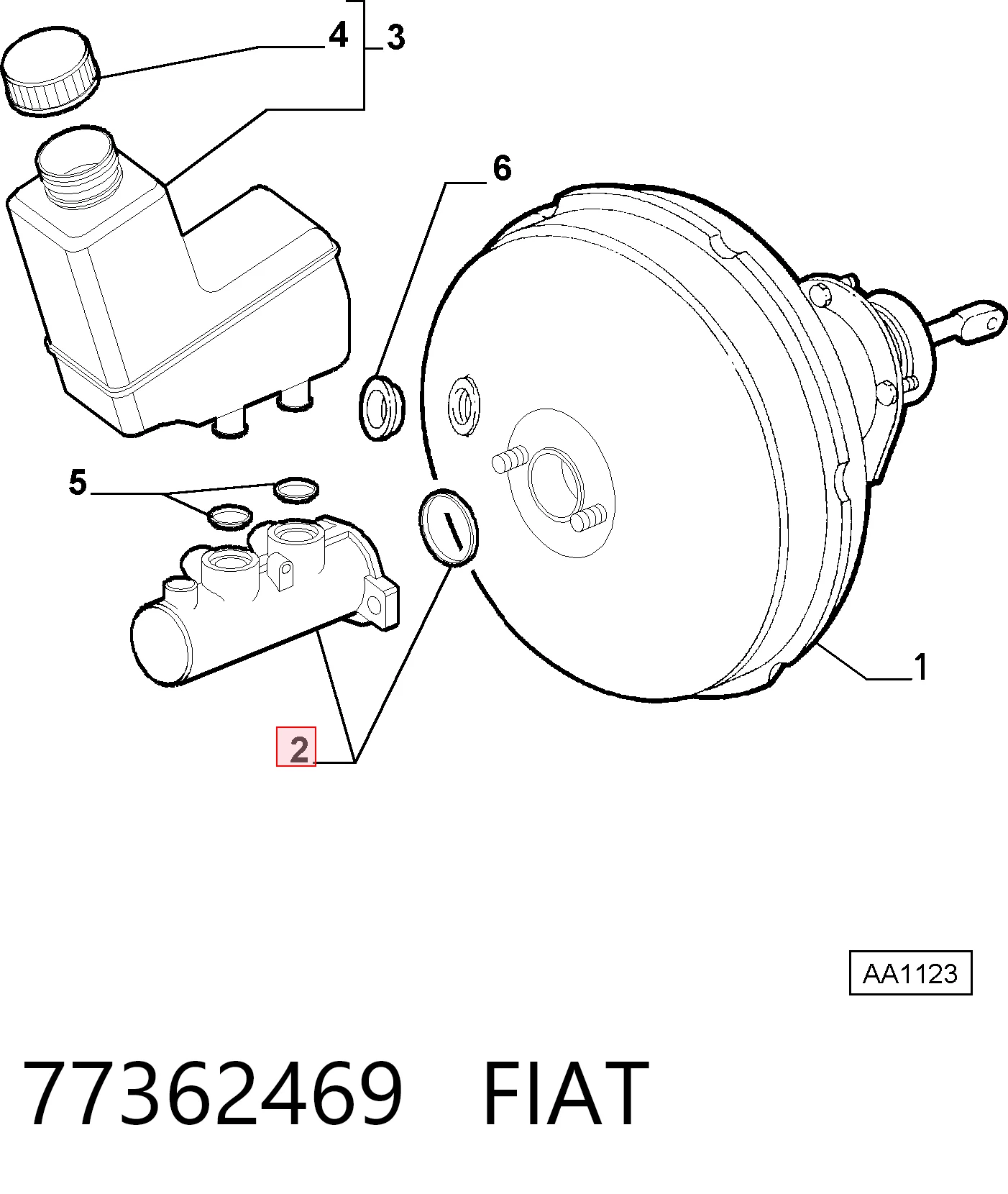 Циліндр гальмівний, головний на Fiat Stilo  192