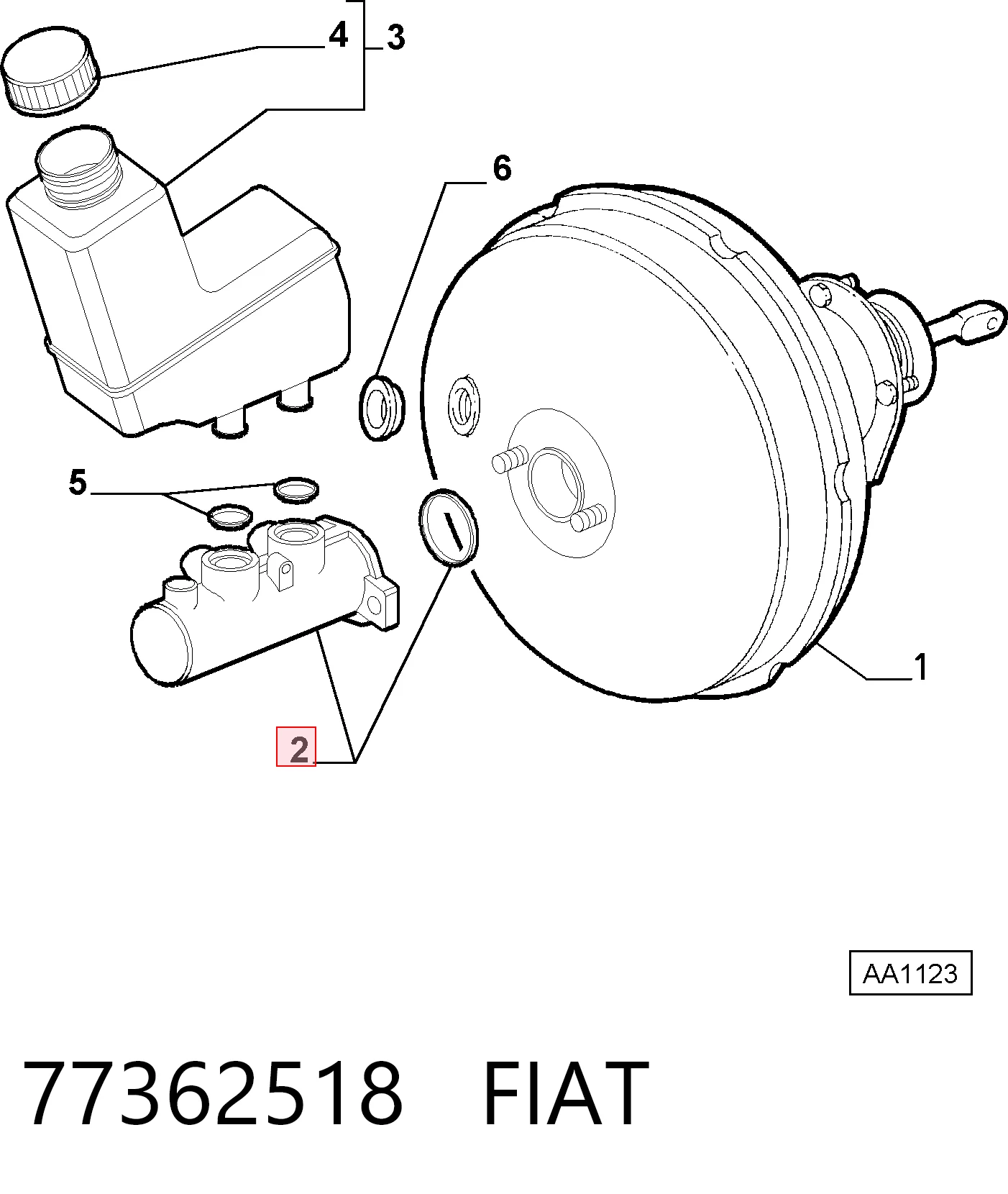  Головний гальмівний циліндр Fiat Panda 2