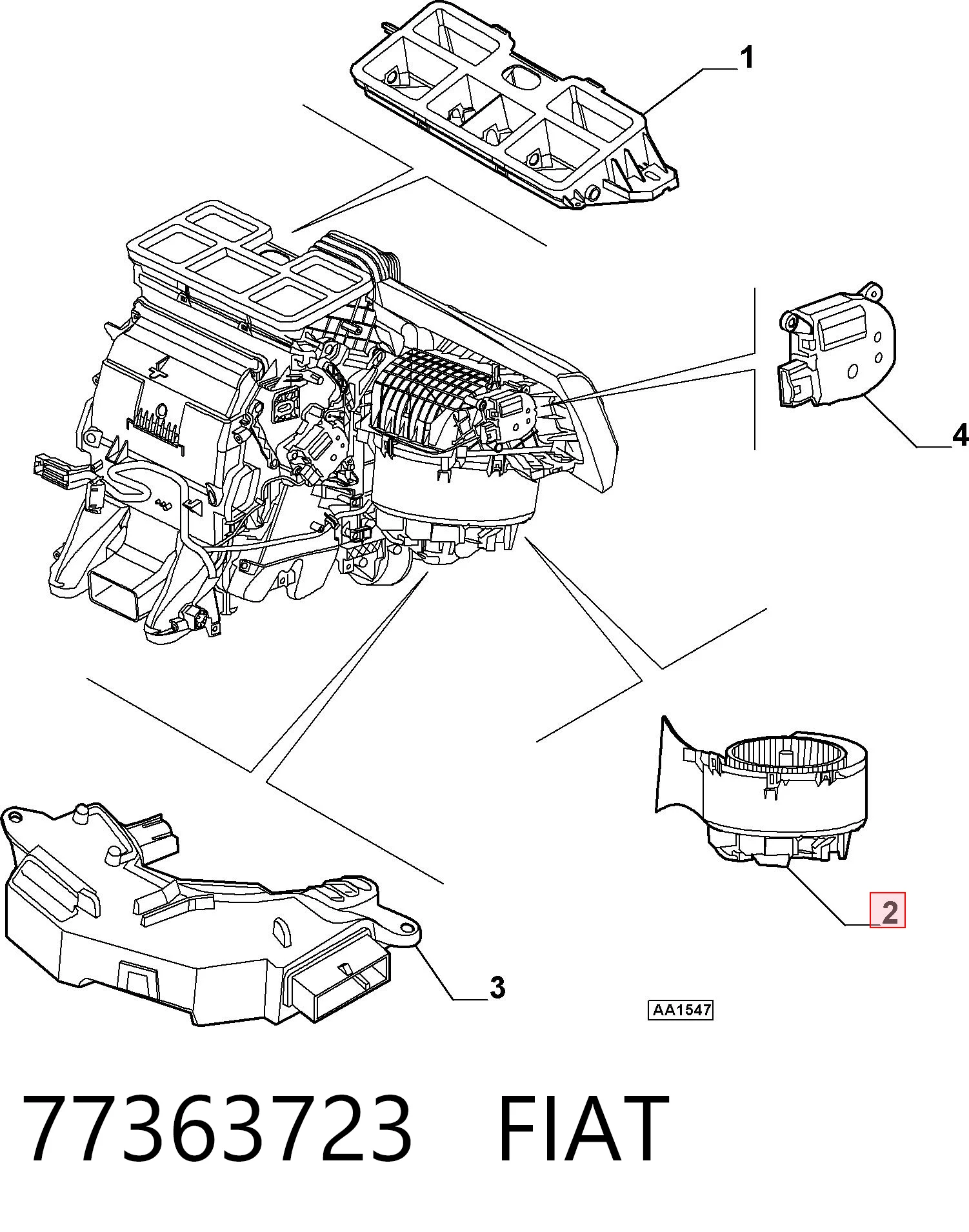 77363723 Fiat/Alfa/Lancia Електромотор пічки
