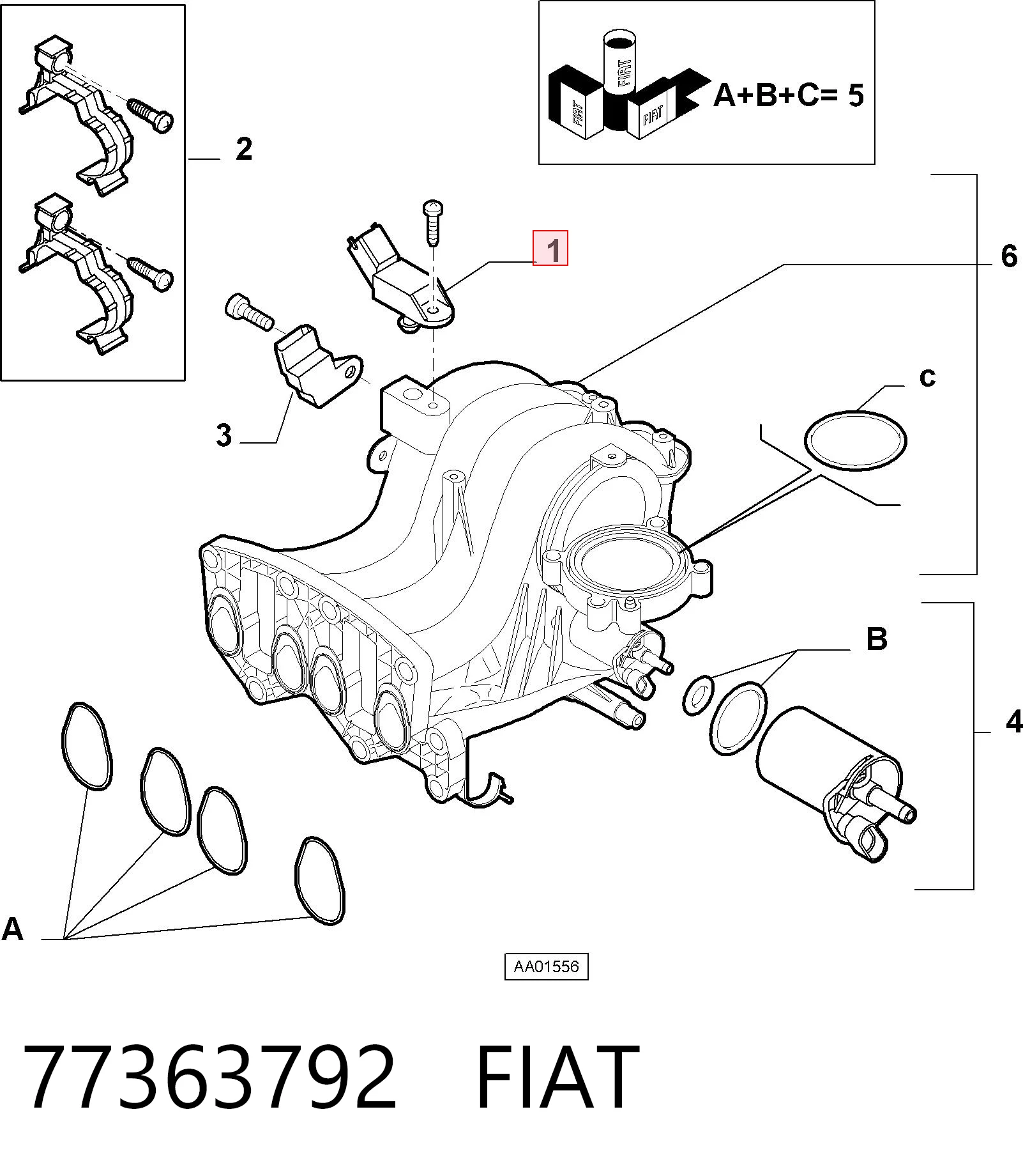 77363792 Fiat/Alfa/Lancia Датчик наддува