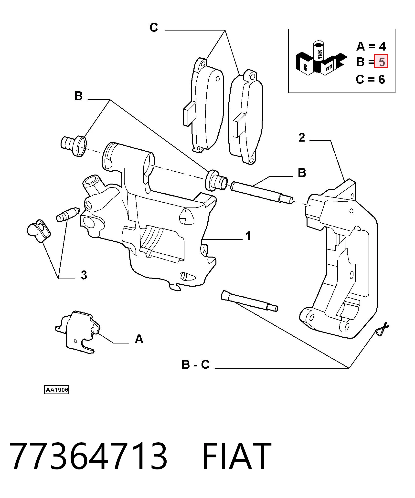 Ремкомплект супорту гальмівного переднього Fiat Punto GRAND хетчбек (199) (2005 - 2018) ціна, від 10.98 USD