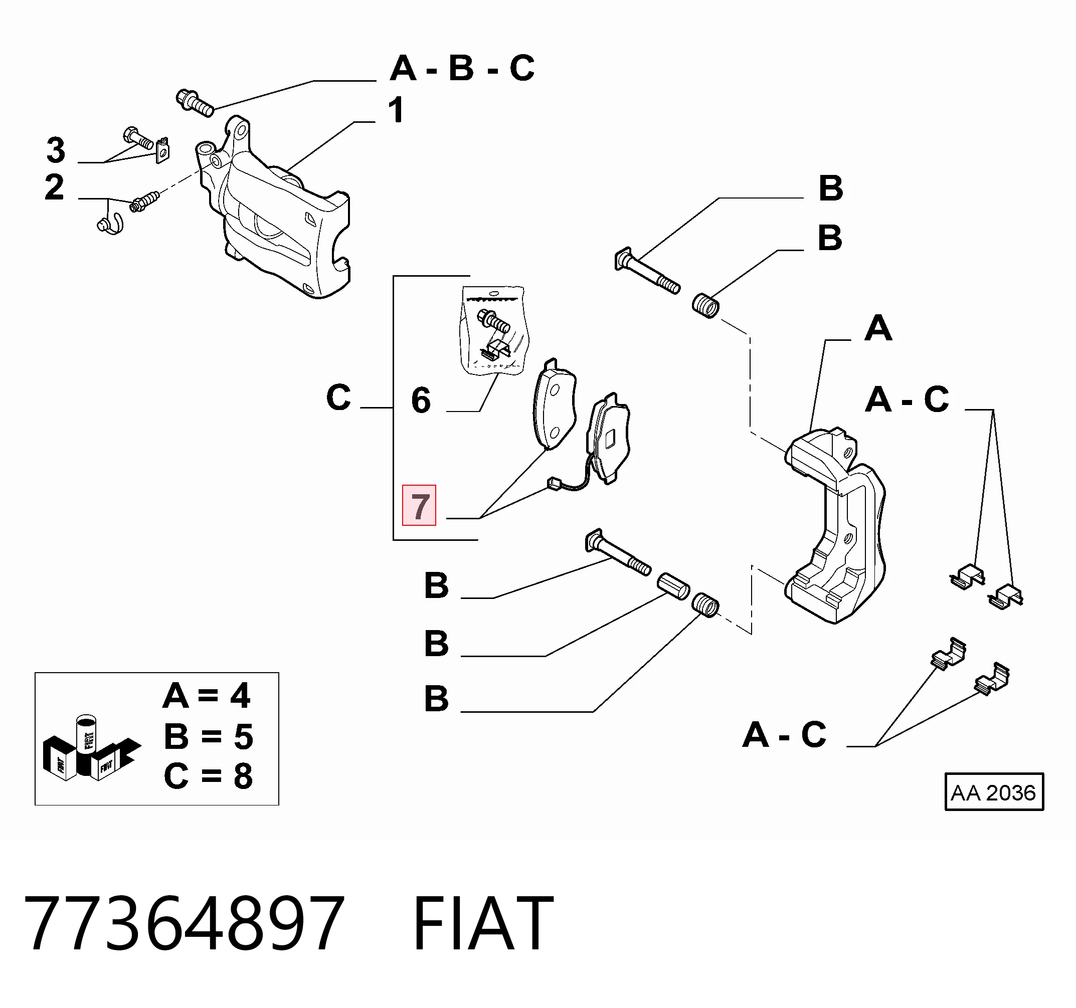 77364897 Fiat/Alfa/Lancia Передні гальмівні колодки