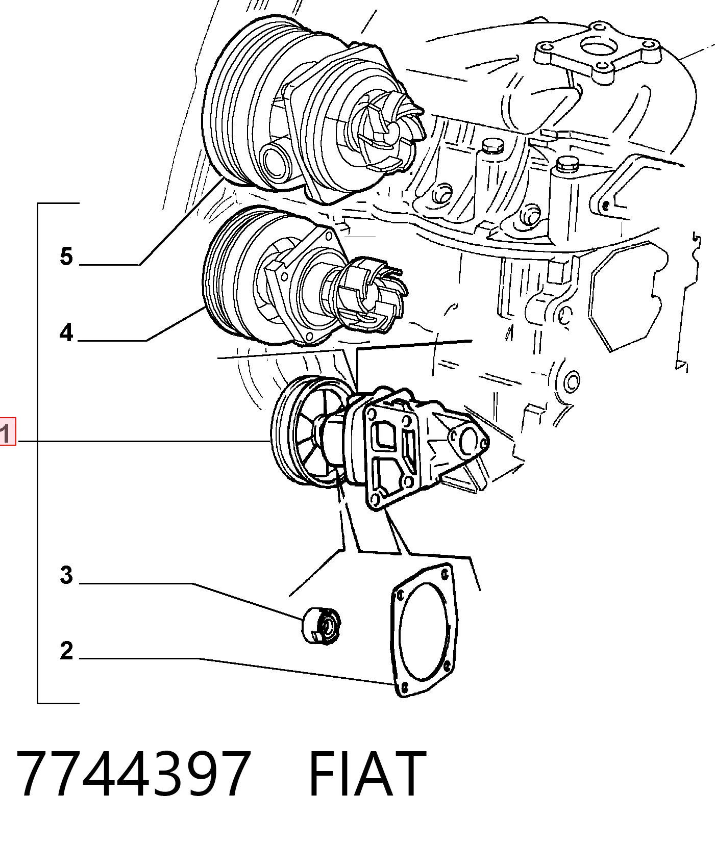 Насос охолодження на Fiat Tempra  159