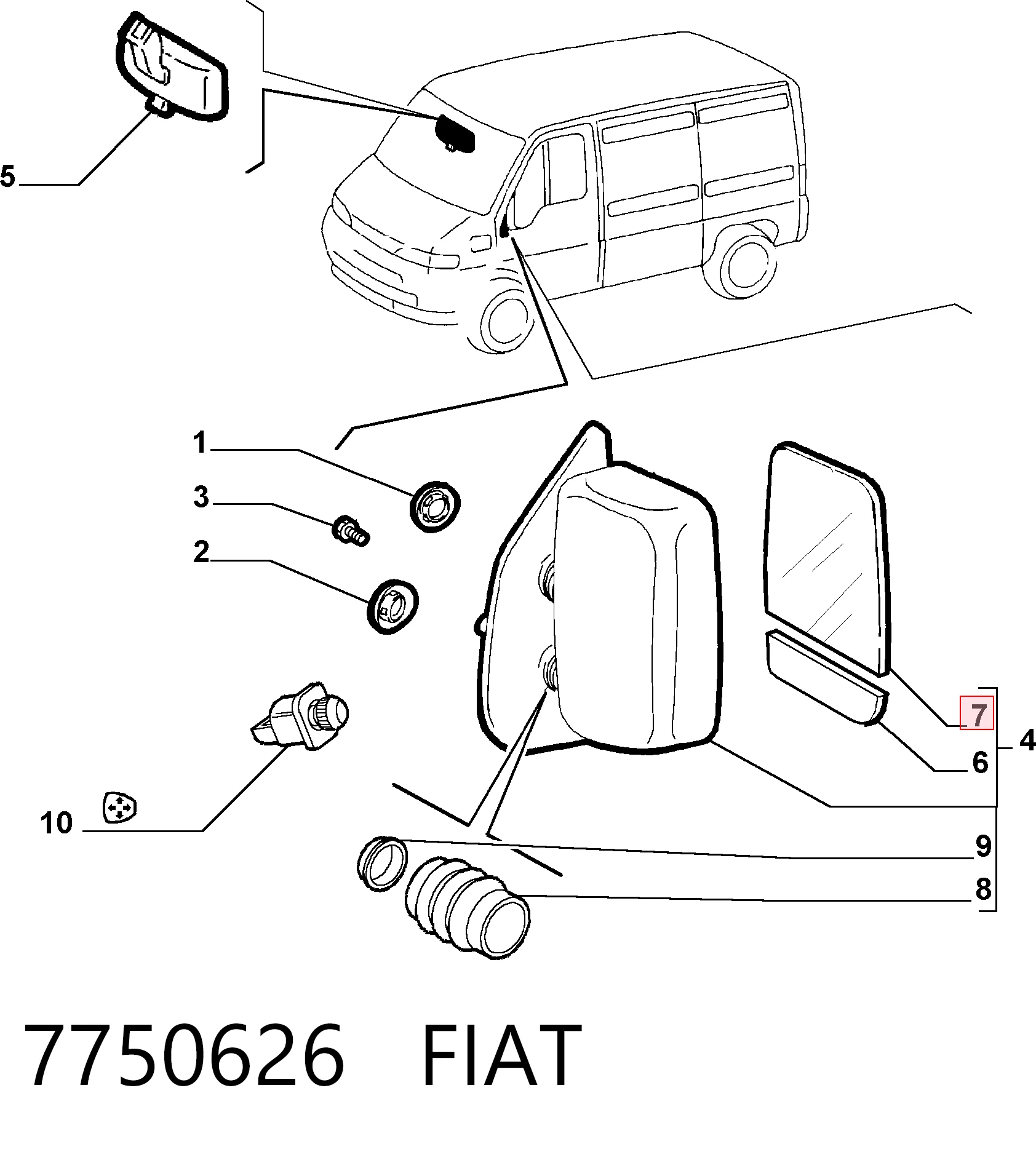 Скло дзеркала заднього виду, лівого Peugeot/Citroen 93160521 ціна, від 9.30 USD