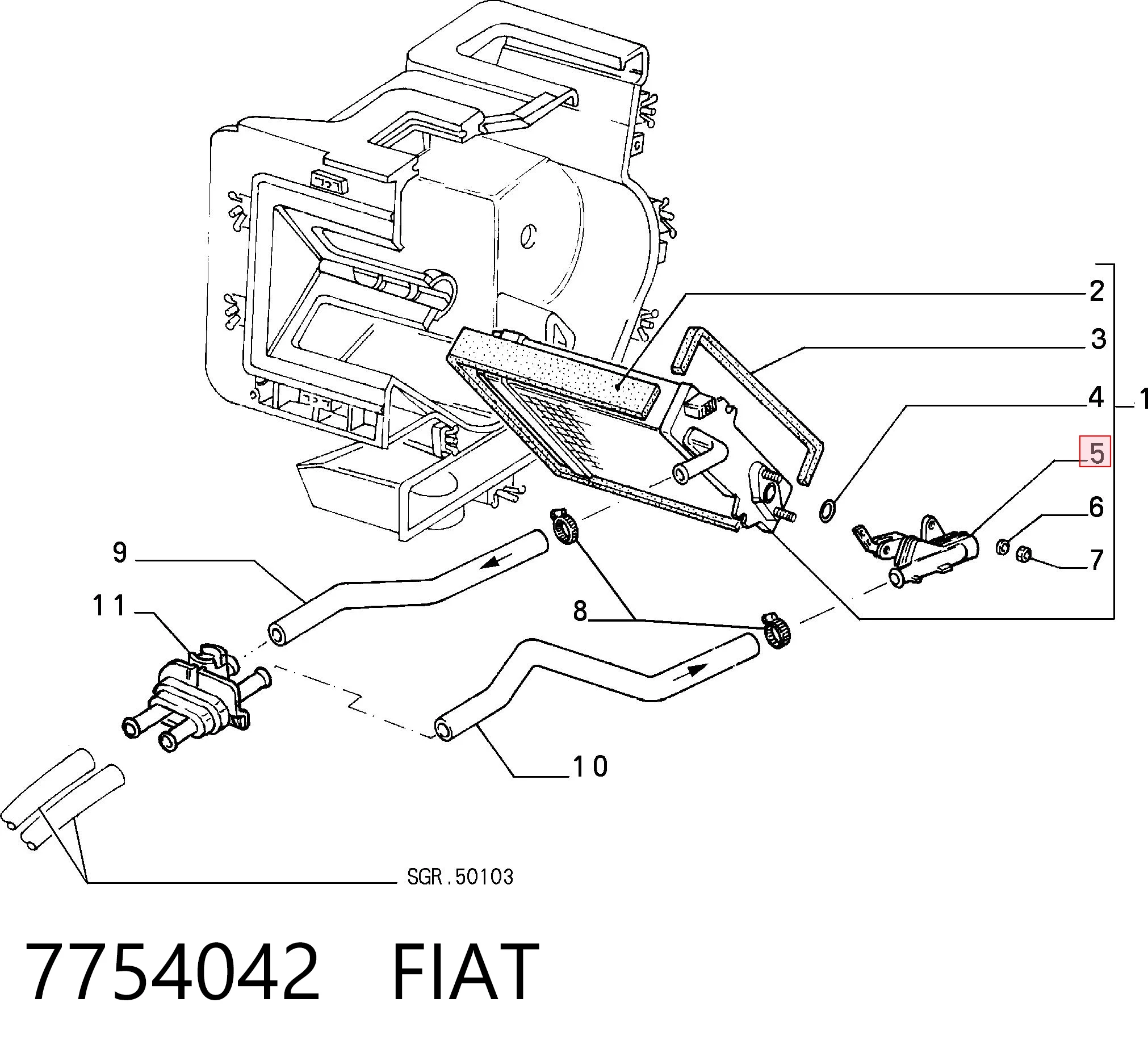 7754042 Fiat/Alfa/Lancia Кран пічки (обігрівача)