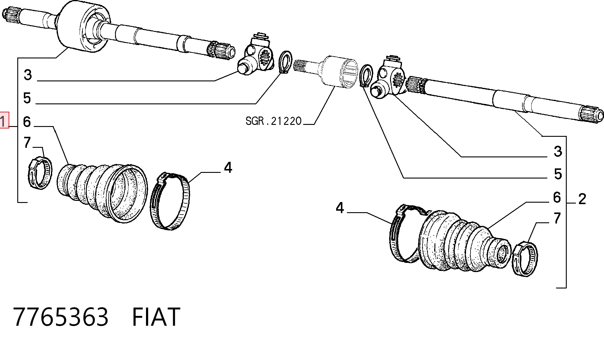 Привід передній правий на Fiat Bravo I 182