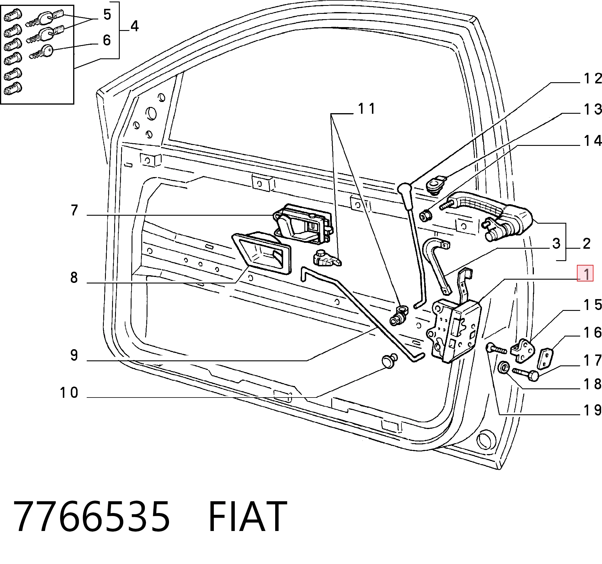 Замок передньої двері, лівої Fiat Tempra седан (159) (1990 - 1996) ціна, від 38.14 USD