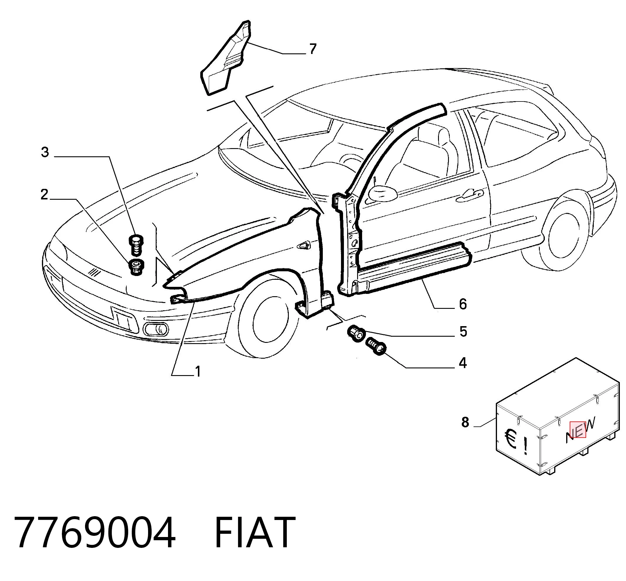 Переднє ліве крило на Fiat Brava  182