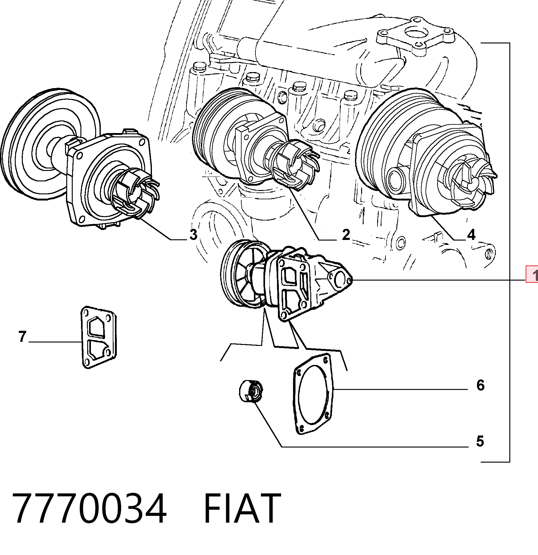 Помпа охолодження Fiat Tempra седан (159) (1990 - 1996) ціна, від 40.01 USD
