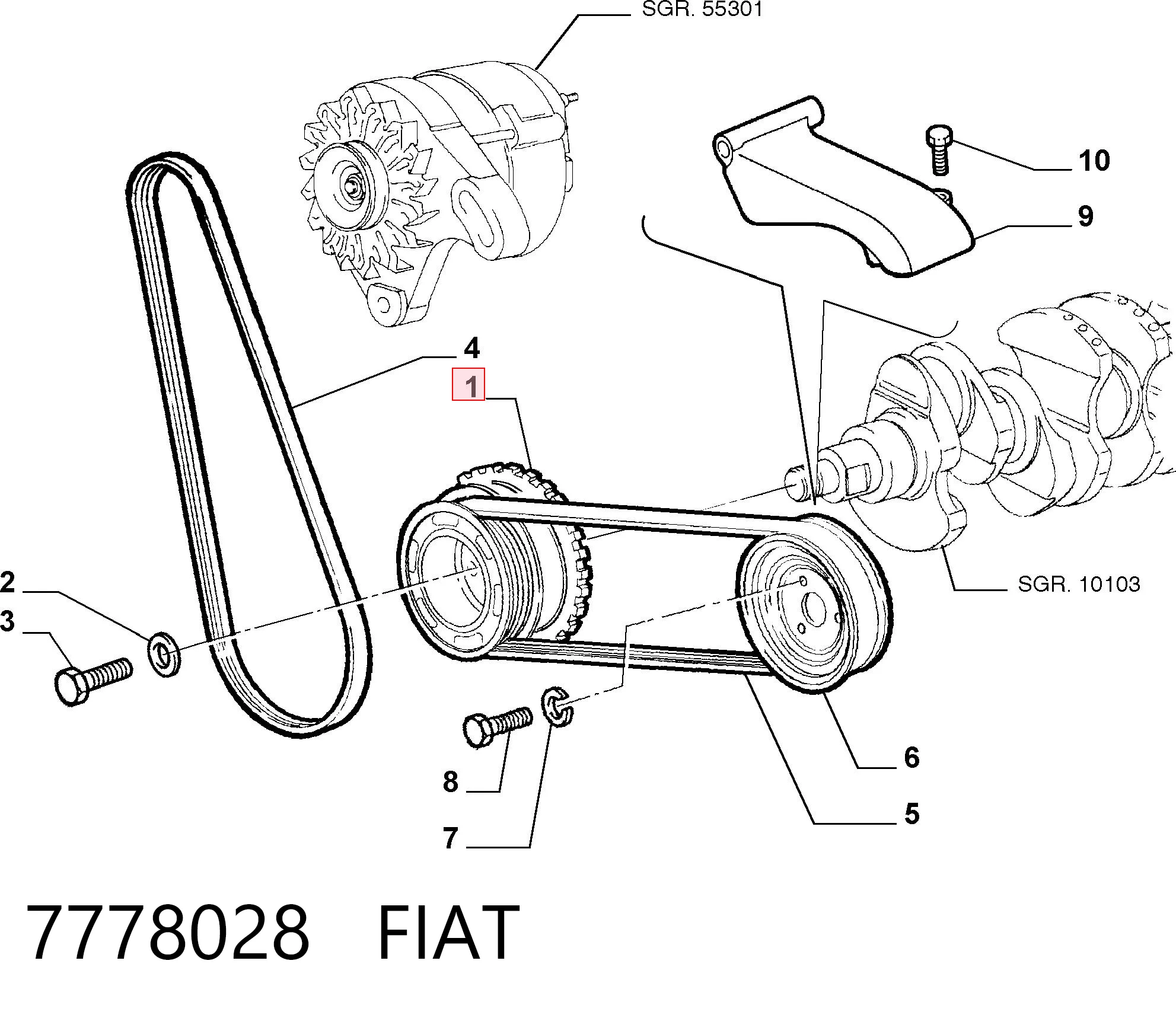 Купити Шків колінвала Fiat Punto I 176