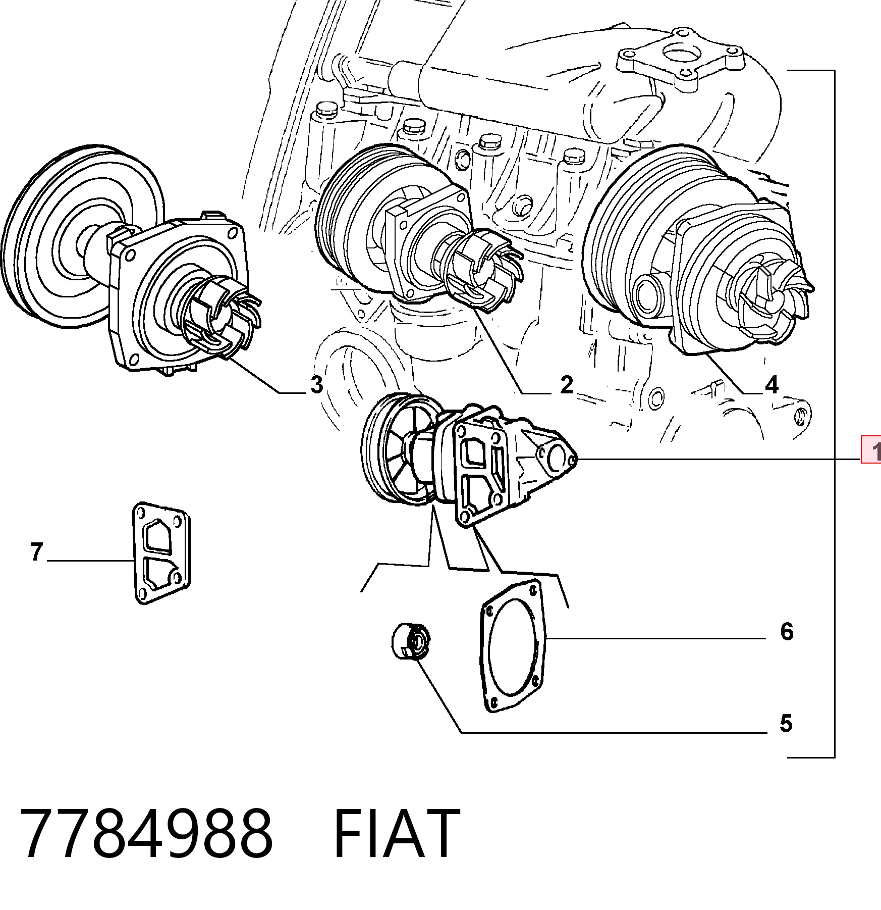  Помпа Fiat Tempra 