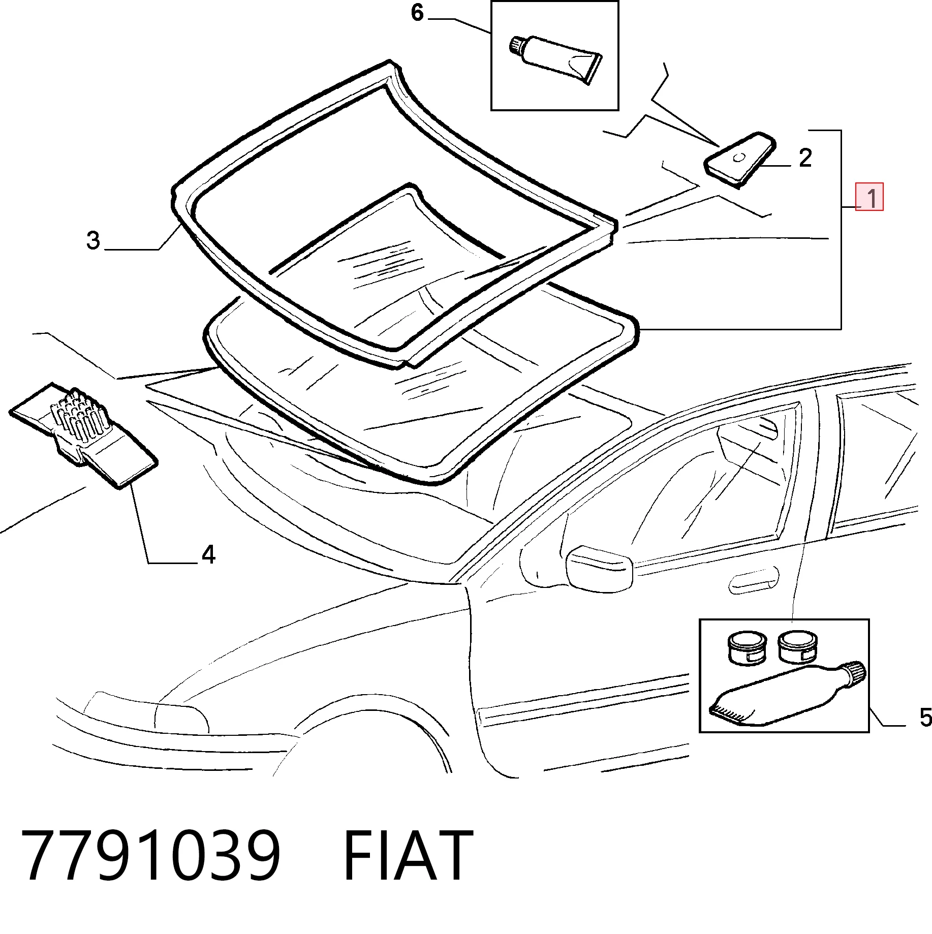 Автомобільне скло на Fiat Punto I 176