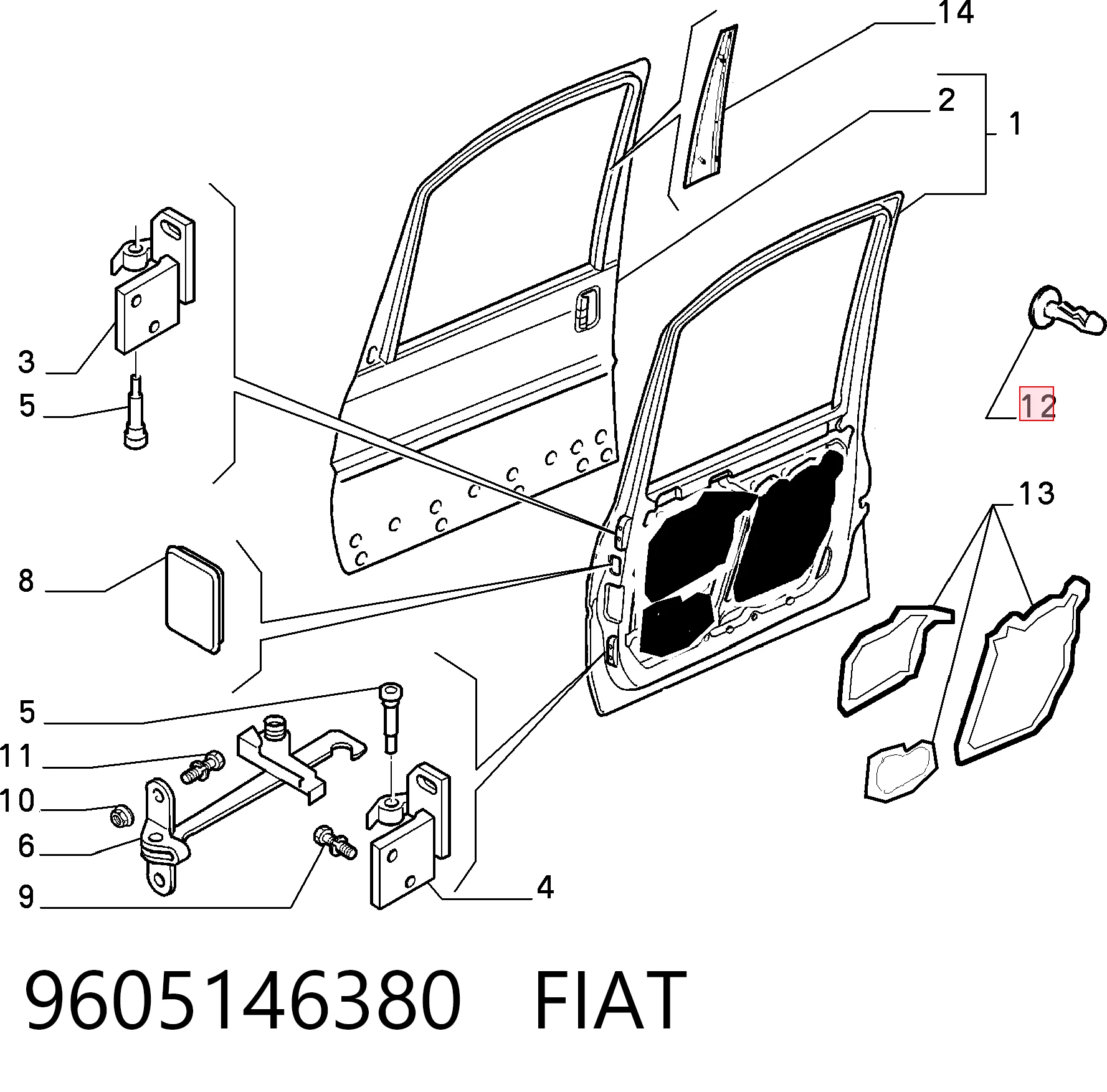 9605146380 Fiat/Alfa/Lancia Кліпса термоізоляції капота