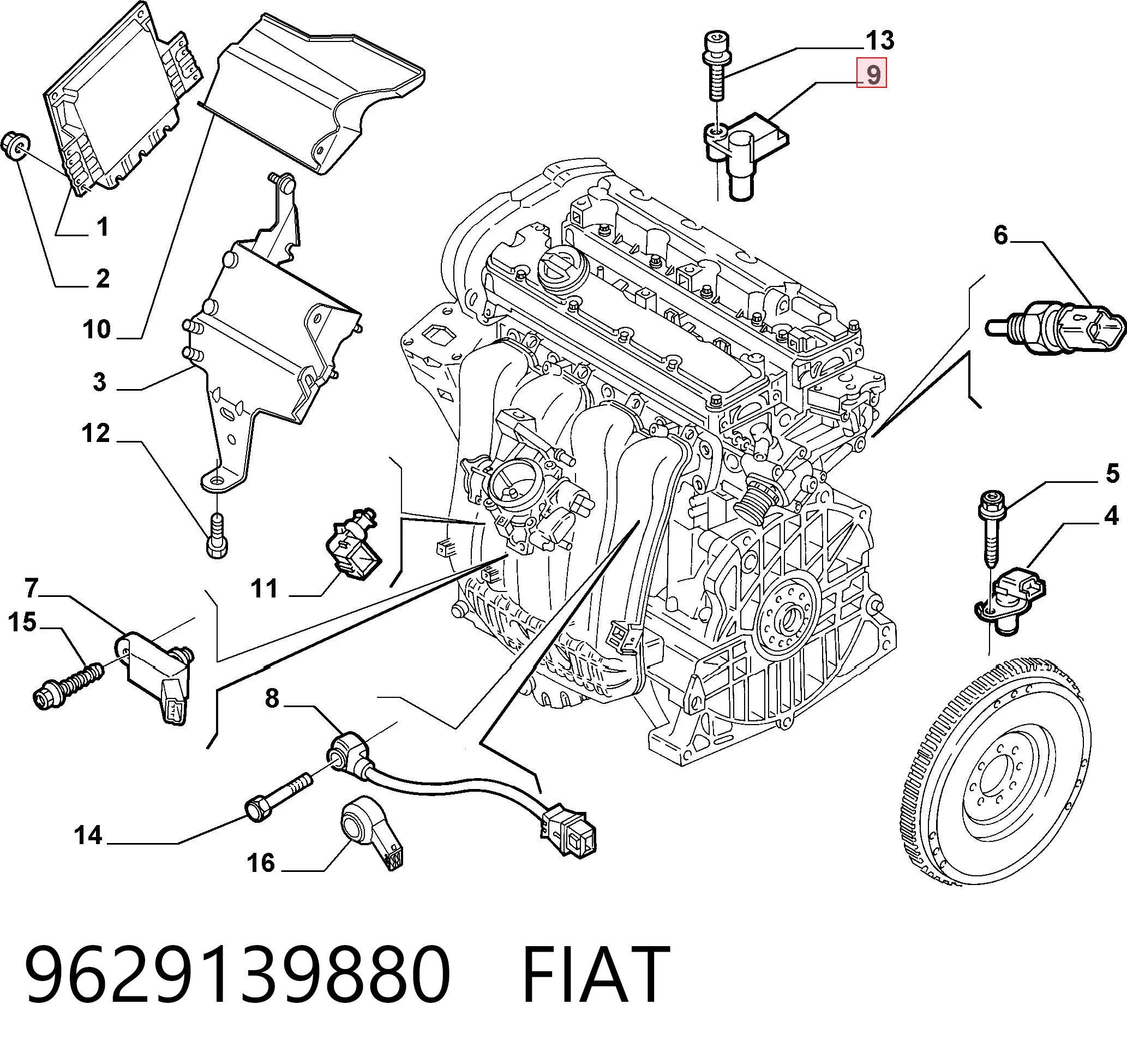 9629139880 Fiat/Alfa/Lancia Датчик розподільного вала