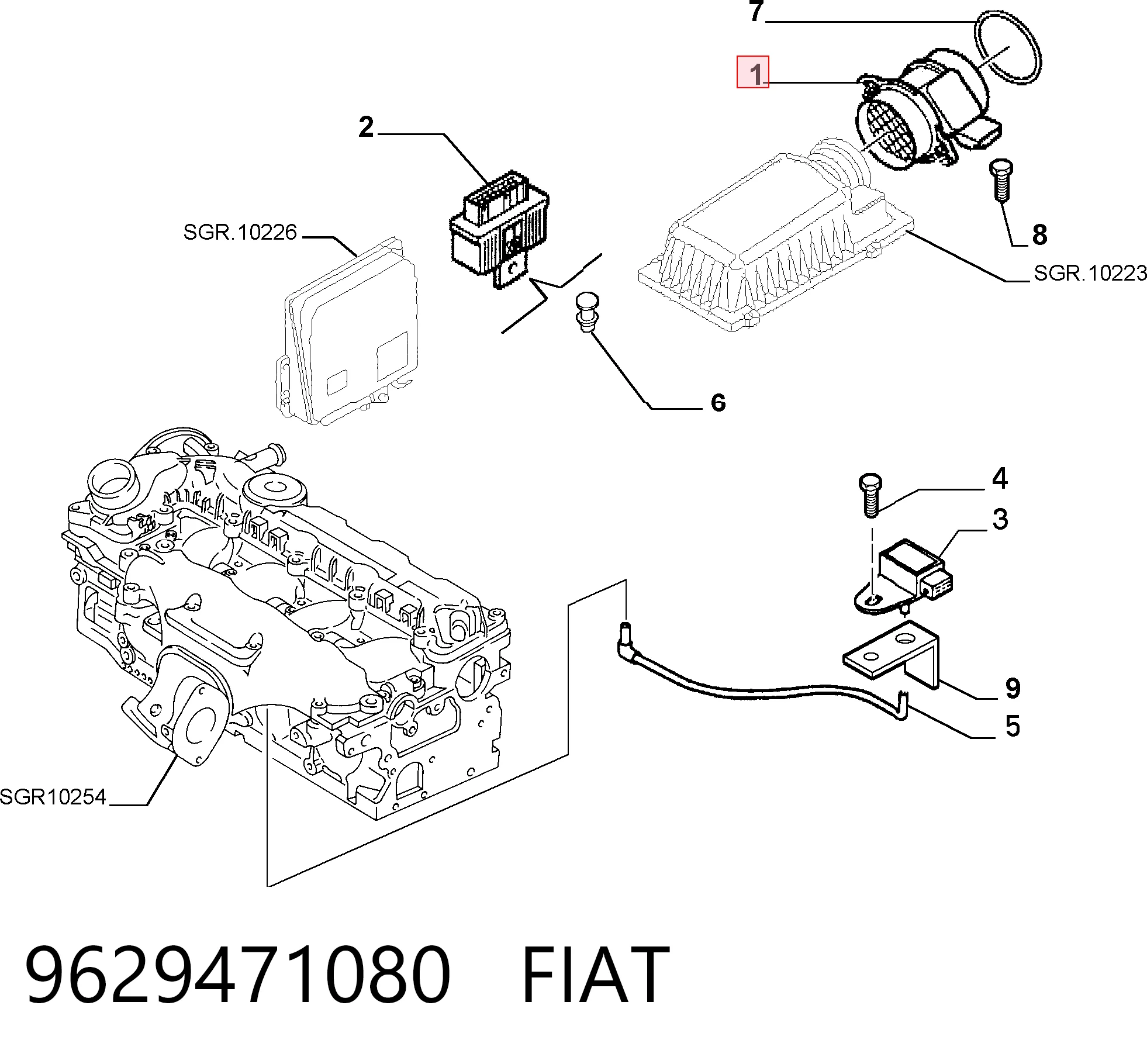 9629471080 Fiat/Alfa/Lancia Датчик витрати повітря
