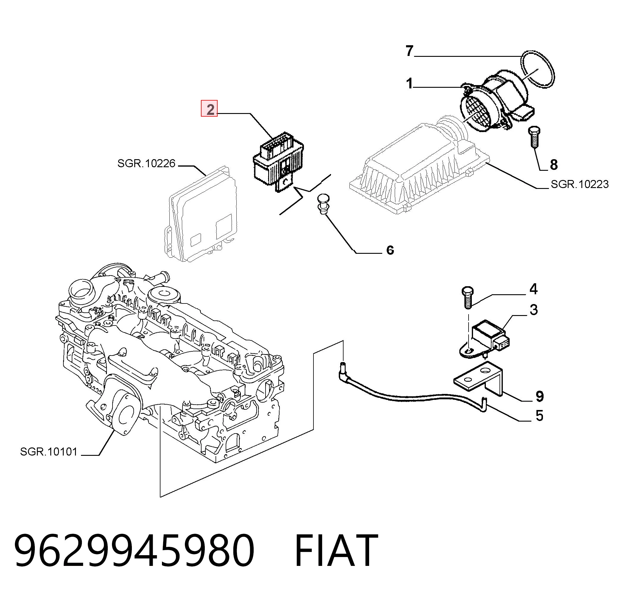 9629945980 Fiat/Alfa/Lancia Реле електробензонасосу