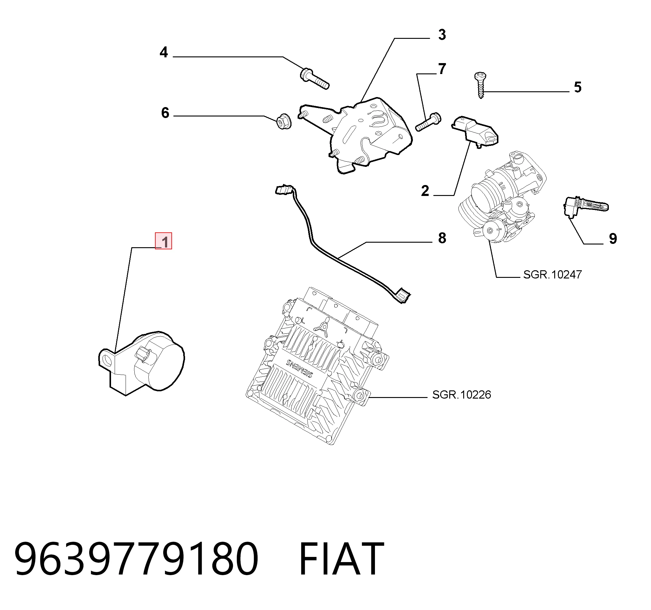 9639779180 Fiat/Alfa/Lancia Датчик положення педалі акселератора (газу)