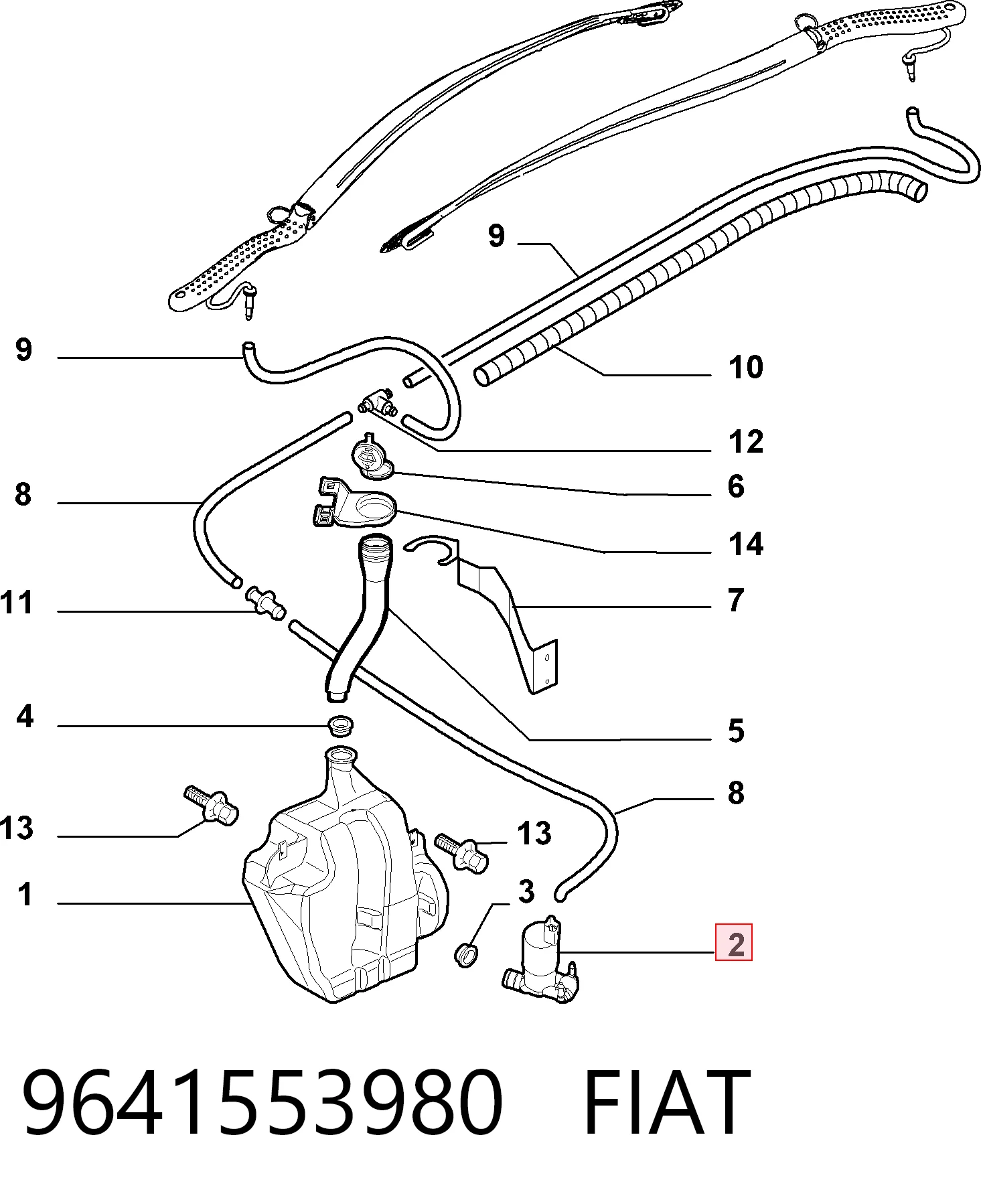 9641553980 Fiat/Alfa/Lancia Мотор омивача