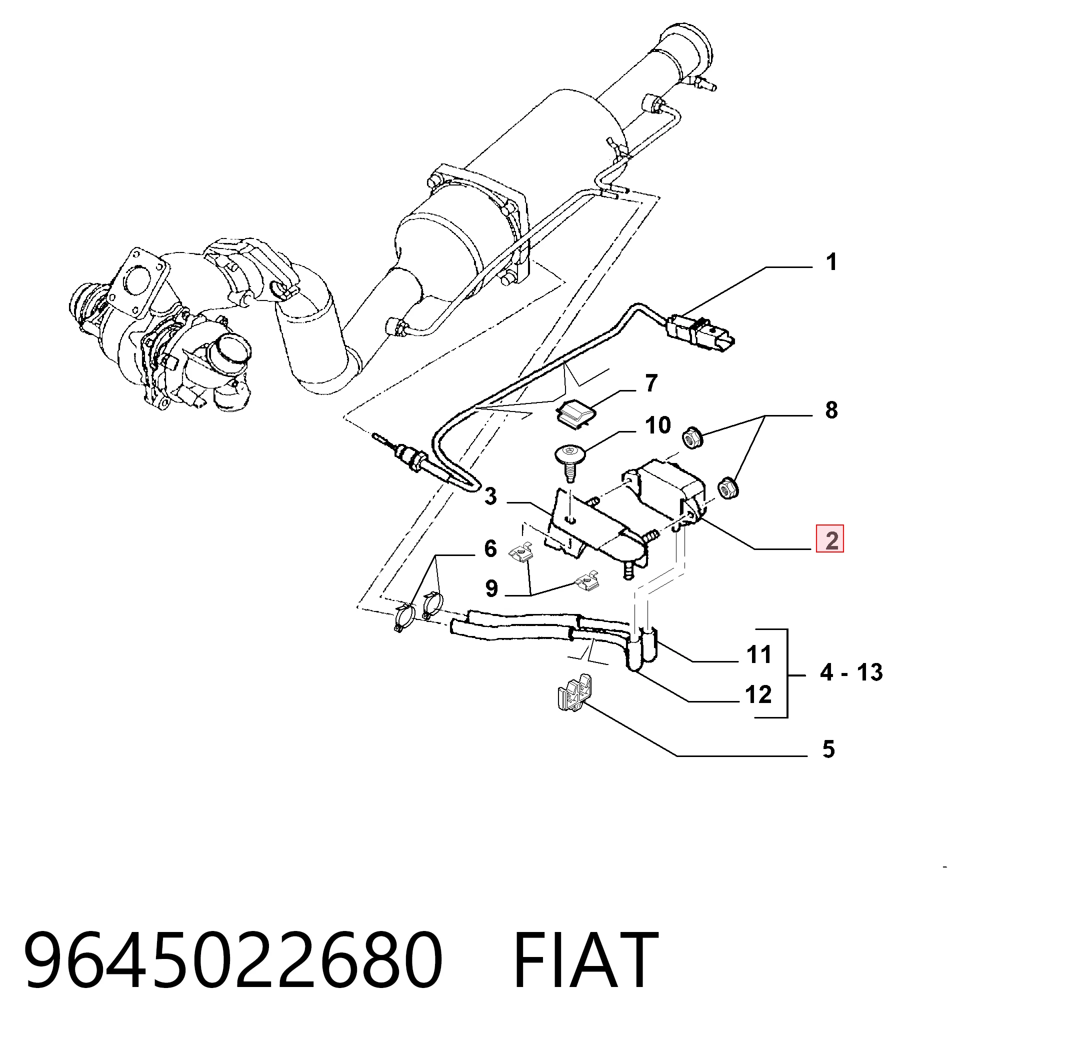 9645022680 Fiat/Alfa/Lancia Датчик тиску вихлопних газів