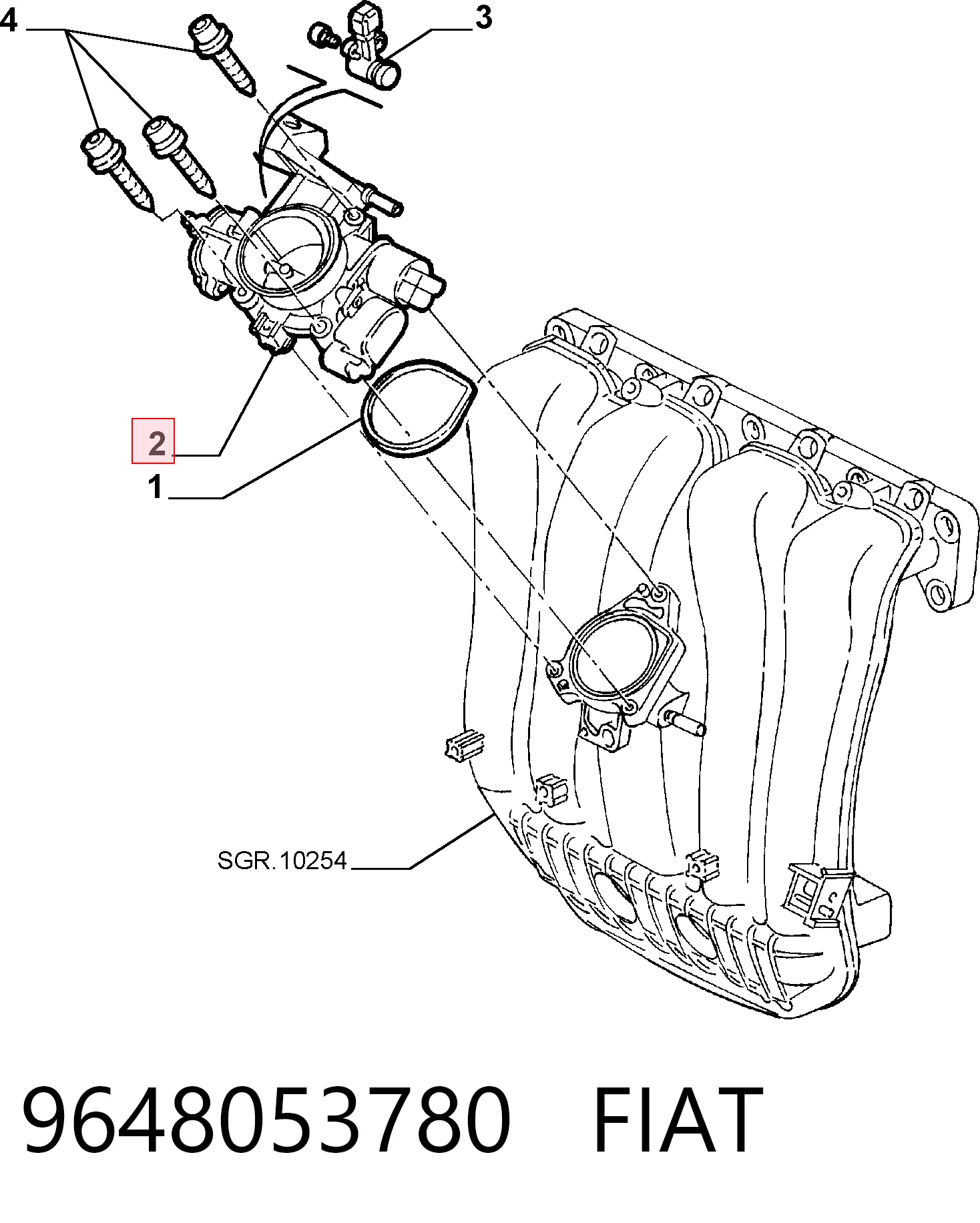 9648053780 Fiat/Alfa/Lancia Дросільна заслінка в зборі