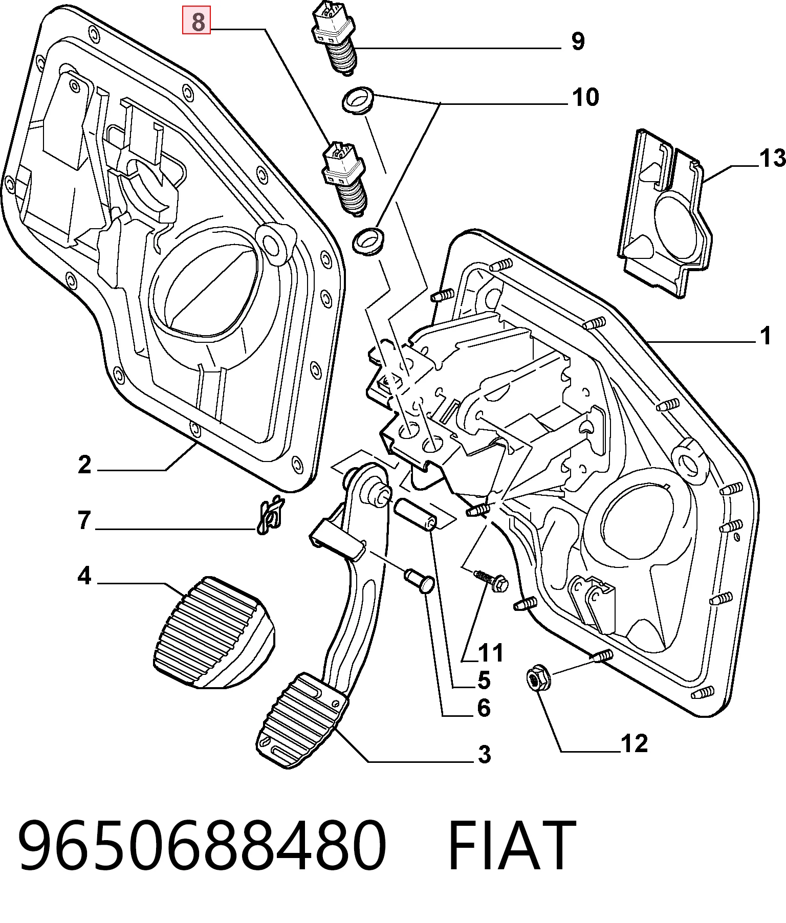 9650688480 Fiat/Alfa/Lancia Лягушка стоп-сигналу