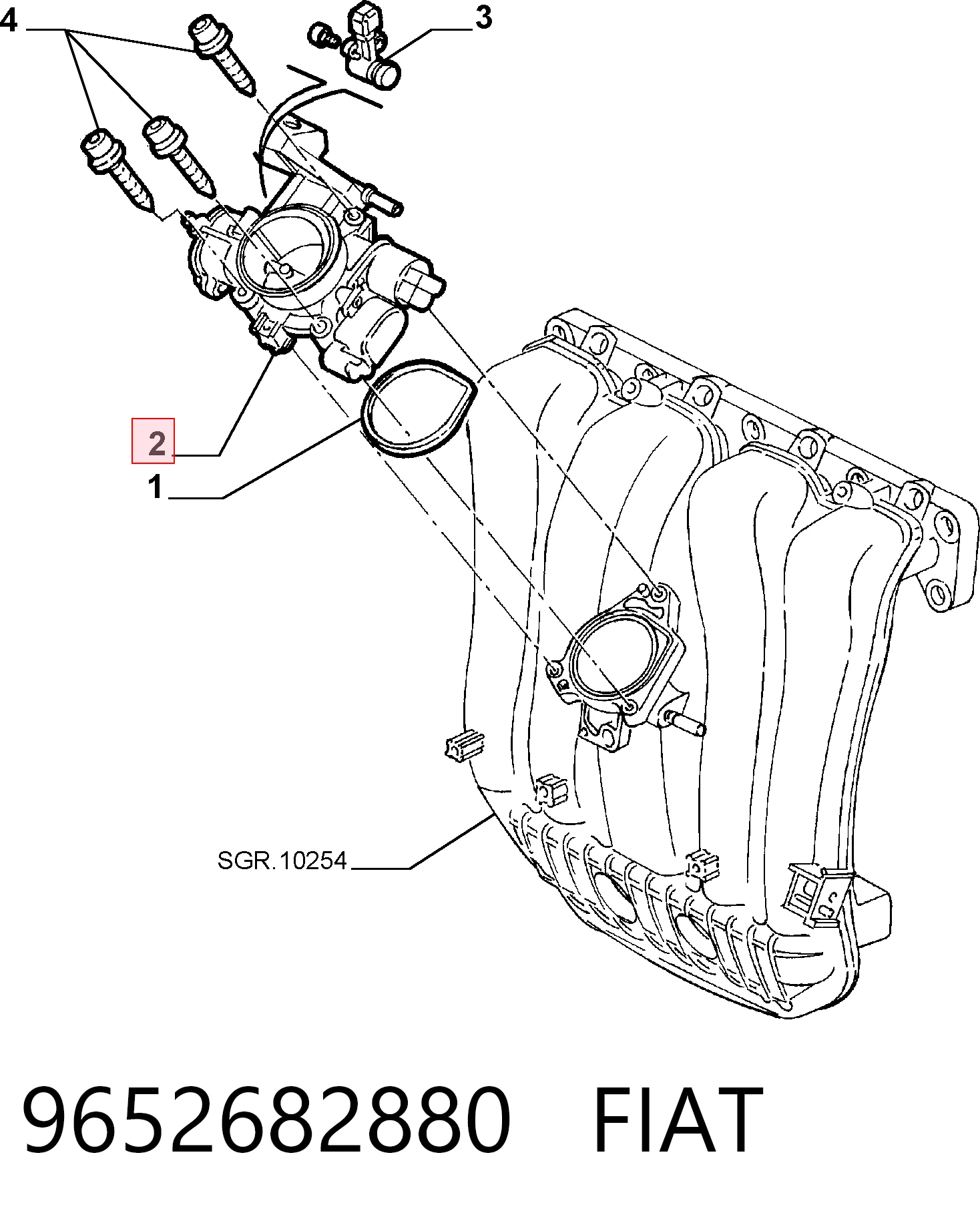 9652682880 Fiat/Alfa/Lancia Дросільна заслінка в зборі