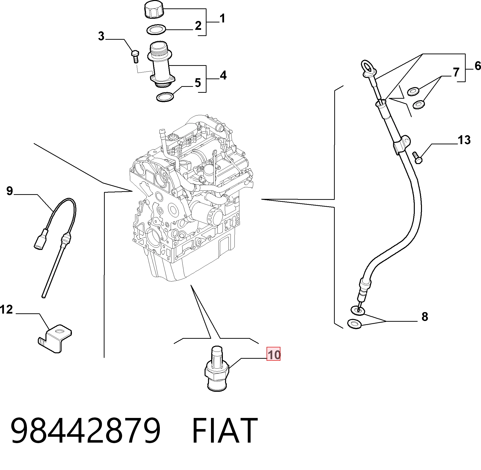98442879 Fiat/Alfa/Lancia Датчик показника тиску масла