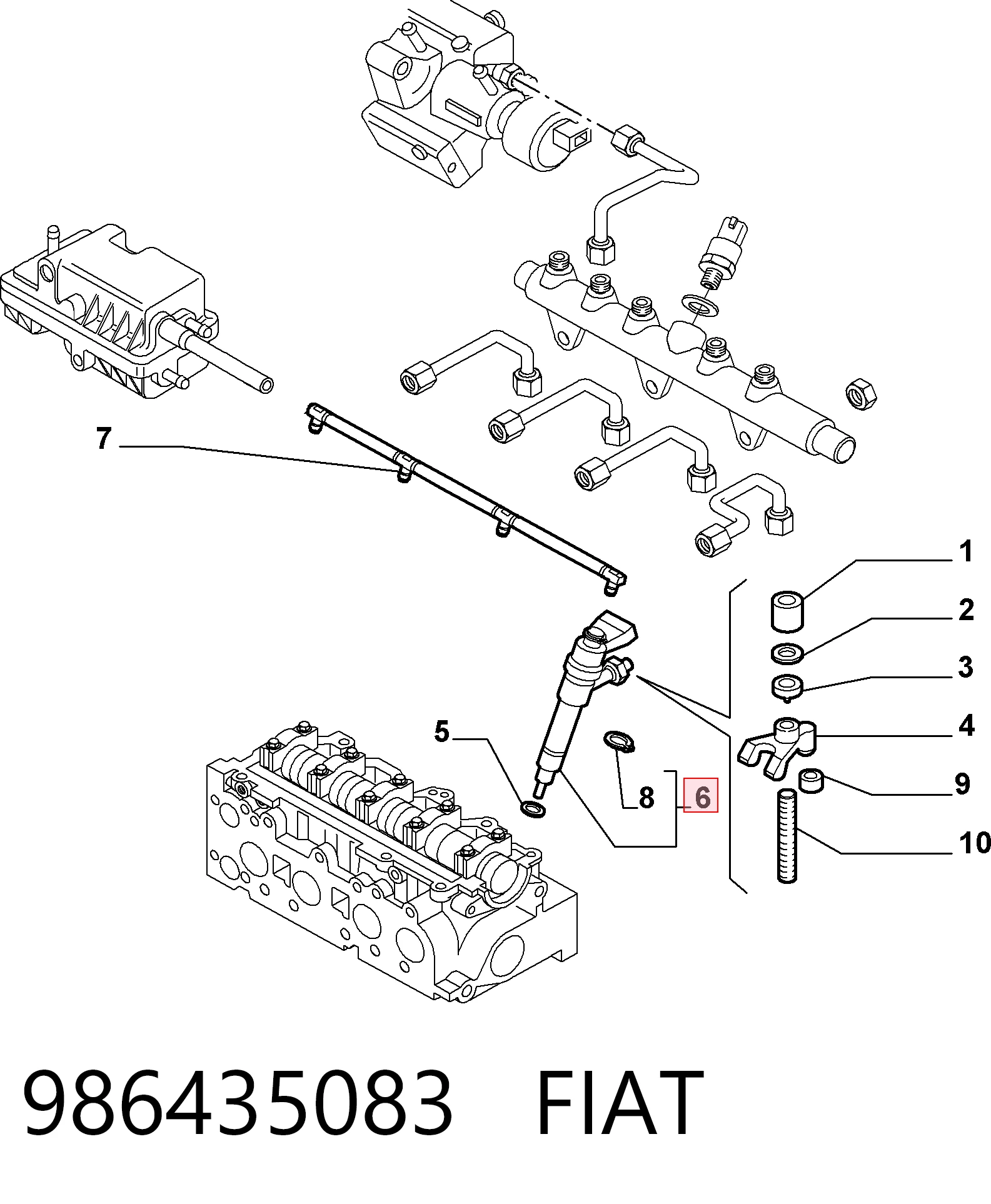 986435083 Fiat/Alfa/Lancia Форсунка вприску палива