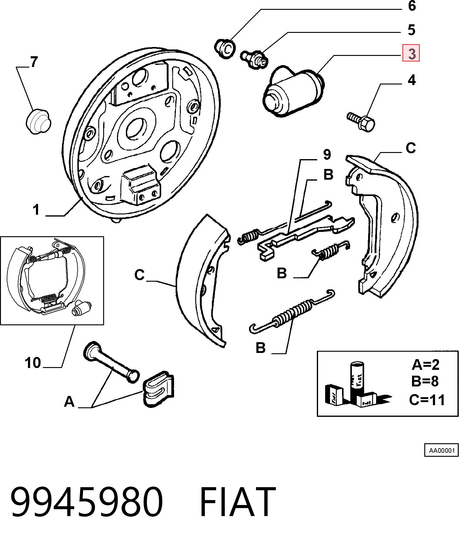 9945980 Fiat/Alfa/Lancia Циліндр гальмівний колісний/робітник, задній