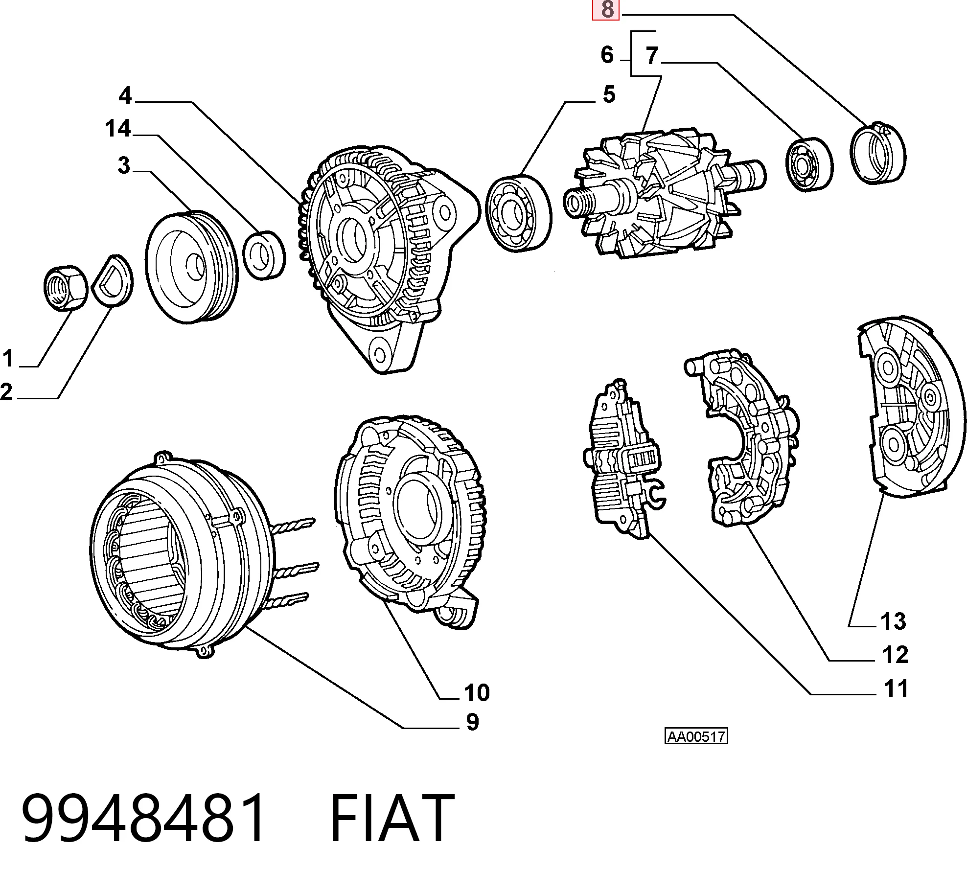 Кришка генератора задня Renault (RVI) 5001850079