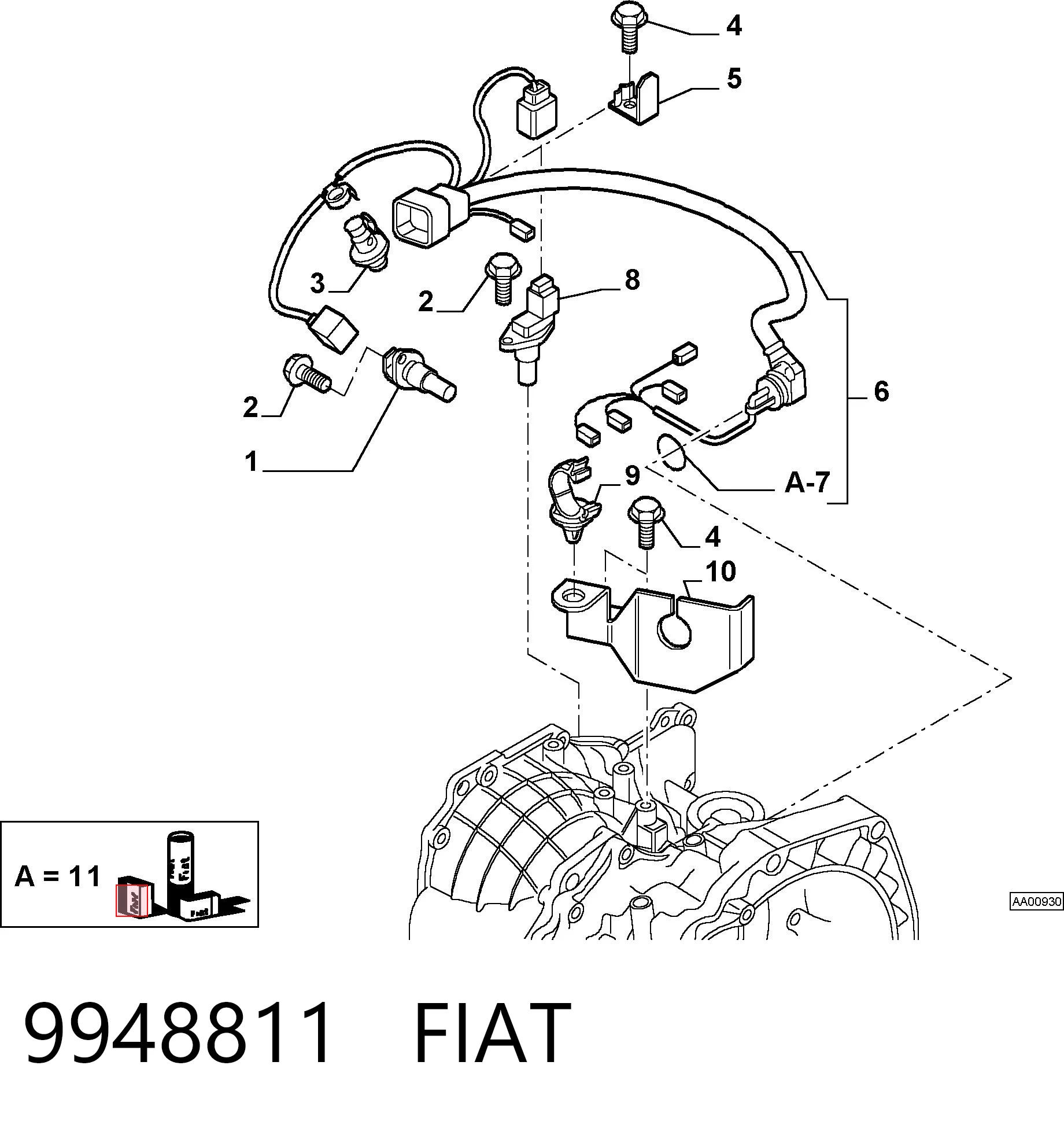 9948811 Fiat/Alfa/Lancia Датчик швидкості спідометра