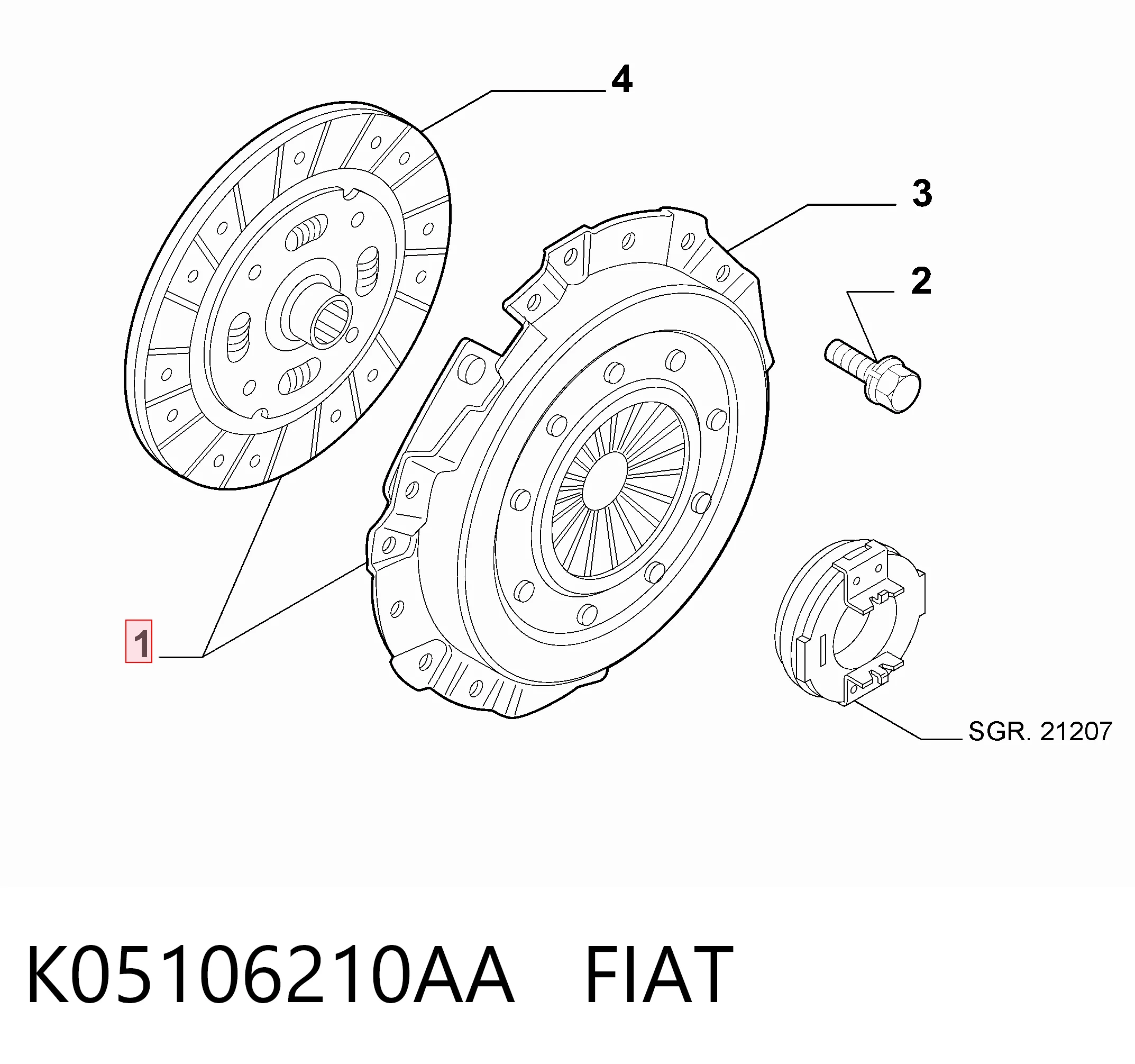 Комплект зчеплення (3 частини) Chrysler 5106210AA ціна, від 119.56 USD