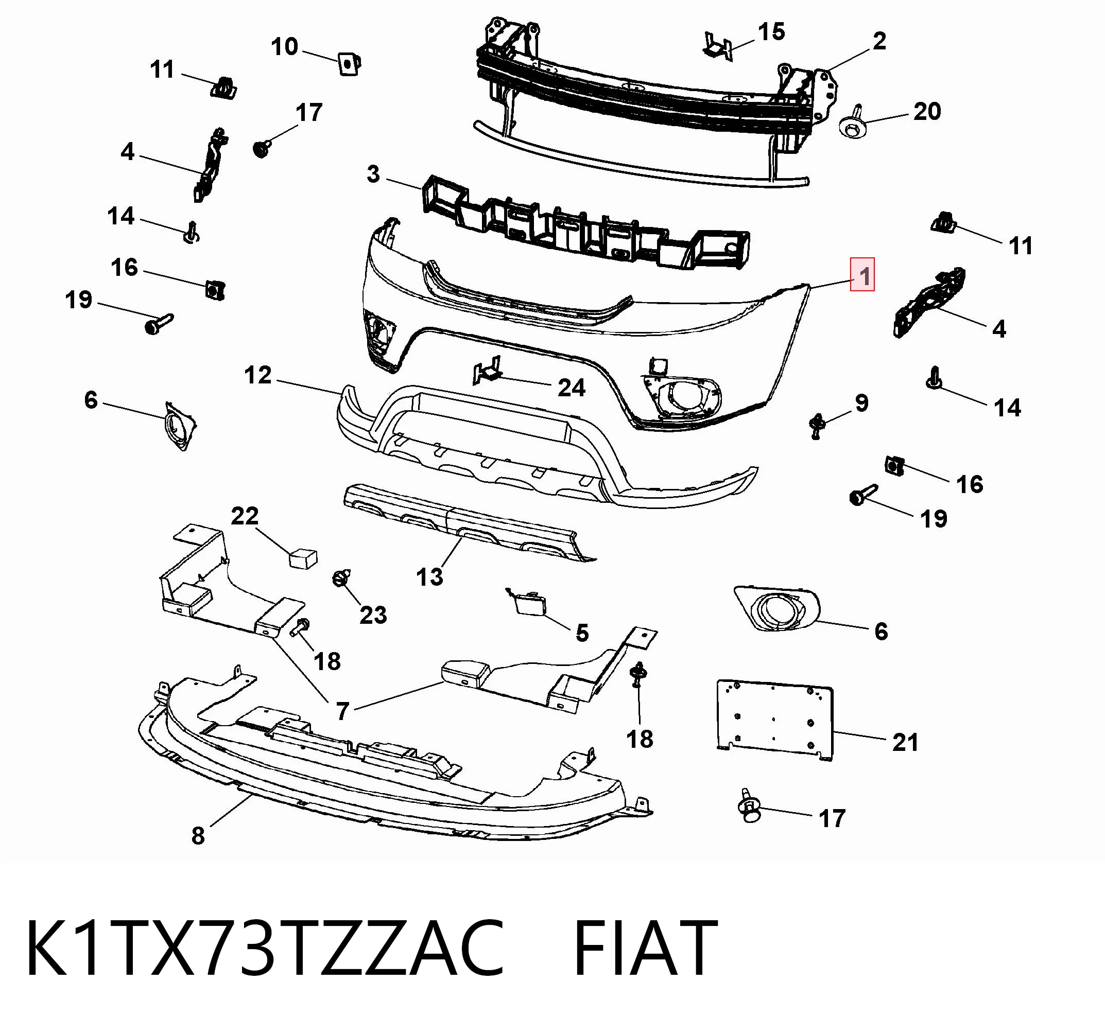 Бампер передній, верхня частина KLARKSONAS PDG04036VPL ціна, від 165.62 USD