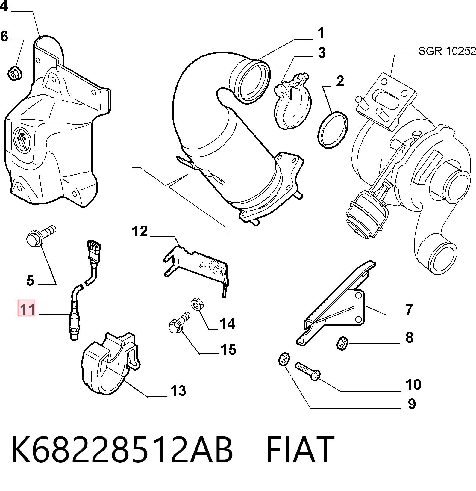 Лямбдазонд, датчик кисню до каталізатора 258017111 Bosch