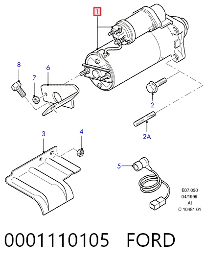 0001110105 Ford Стартер двигуна