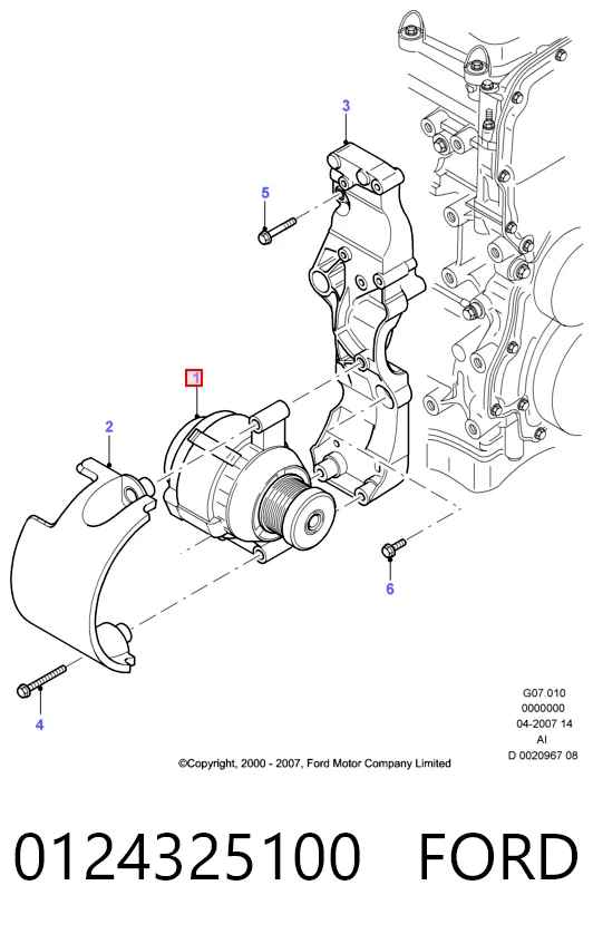 0124325100 Ford Авто генератор