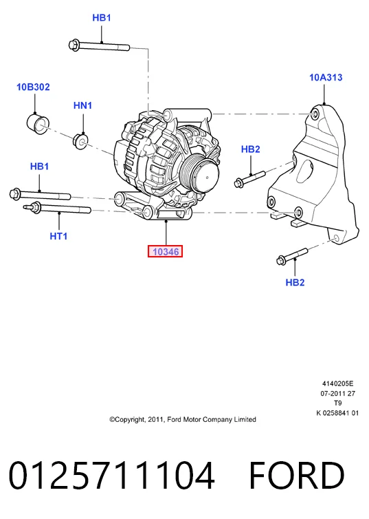 0125711104 Ford Авто генератор
