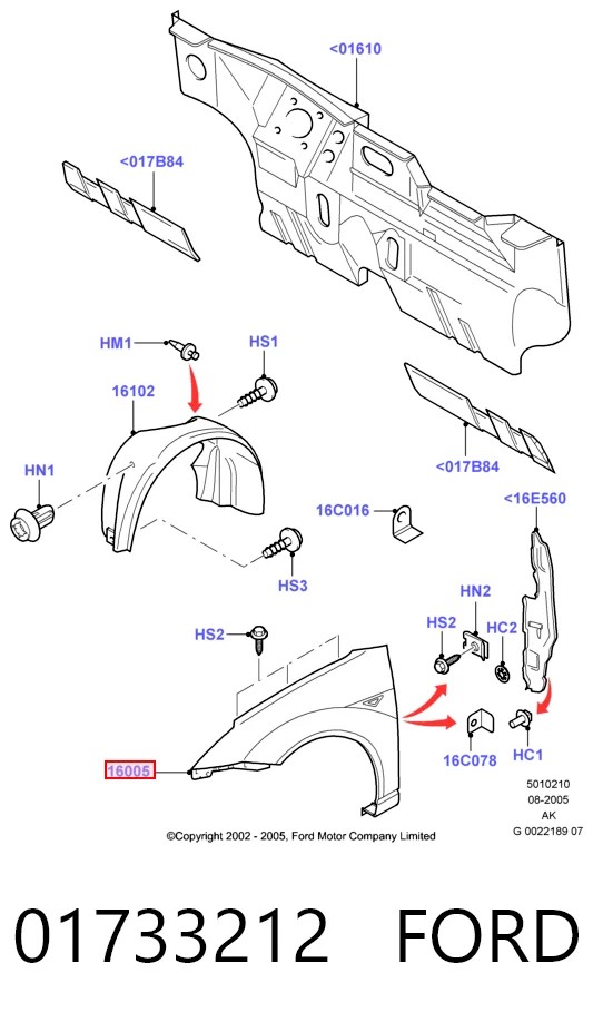 Крило переднє праве Ford Focus I хетчбек (DAW, DBW) (1998 - 2004) ціна, від 38.37 USD