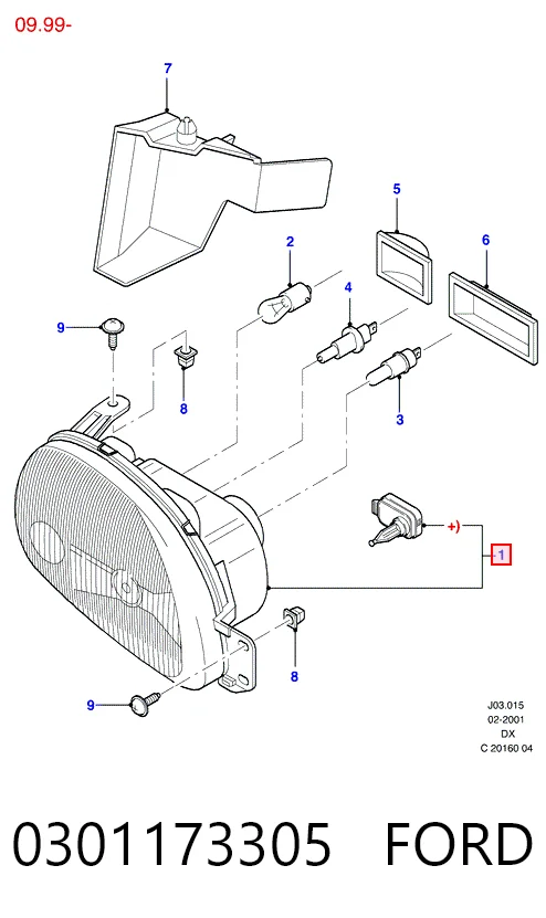 Основна фара - вставка на Ford Fiesta COURIER J5S, J3S