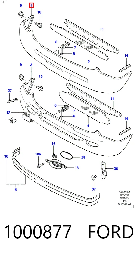 Бампер на авто Ford Escort VII універсал (GAL, ANL) (1995 - 1999) ціна, від 53.83 USD