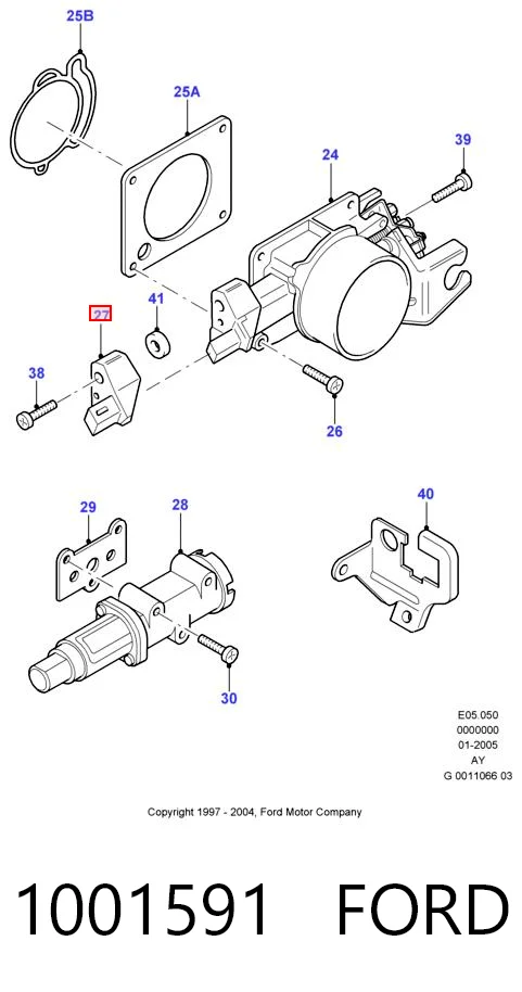 1001591 Ford Датчик положення дросельної заслінки (потенціометр)