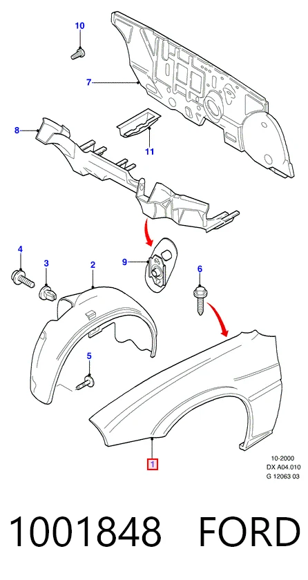 Ліве переднє крило Ford Fiesta COURIER фургон (J5S, J3S) (1996 - 2002) ціна, від 50.62 USD