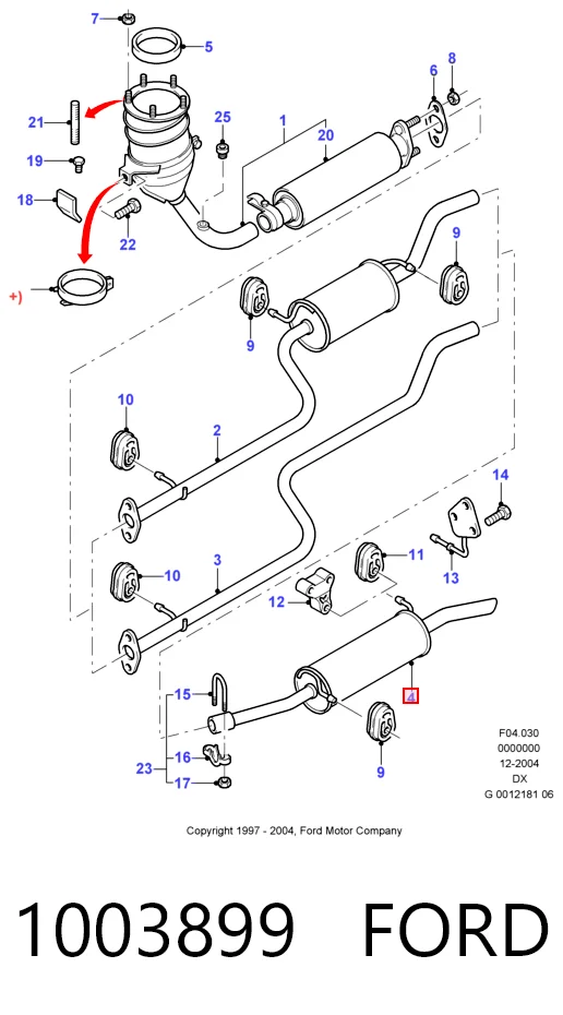 Глушник, задня частина на Ford Fiesta COURIER J5S, J3S
