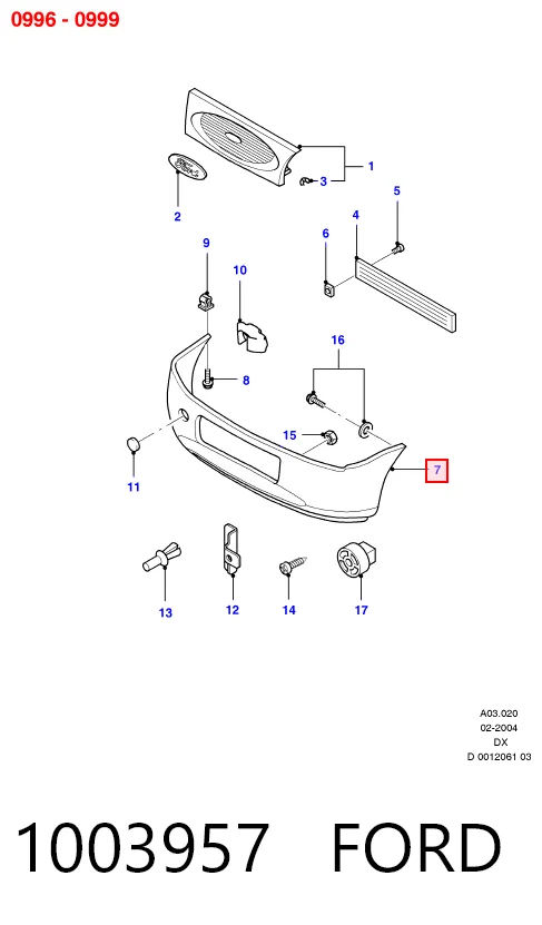 Бампер на авто Ford Fiesta COURIER фургон (J5S, J3S) (1996 - 2002) ціна, від 69.42 USD