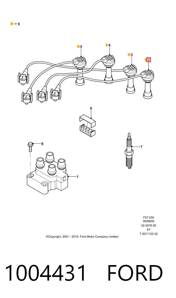 1004431 Ford Проводи високовольтні